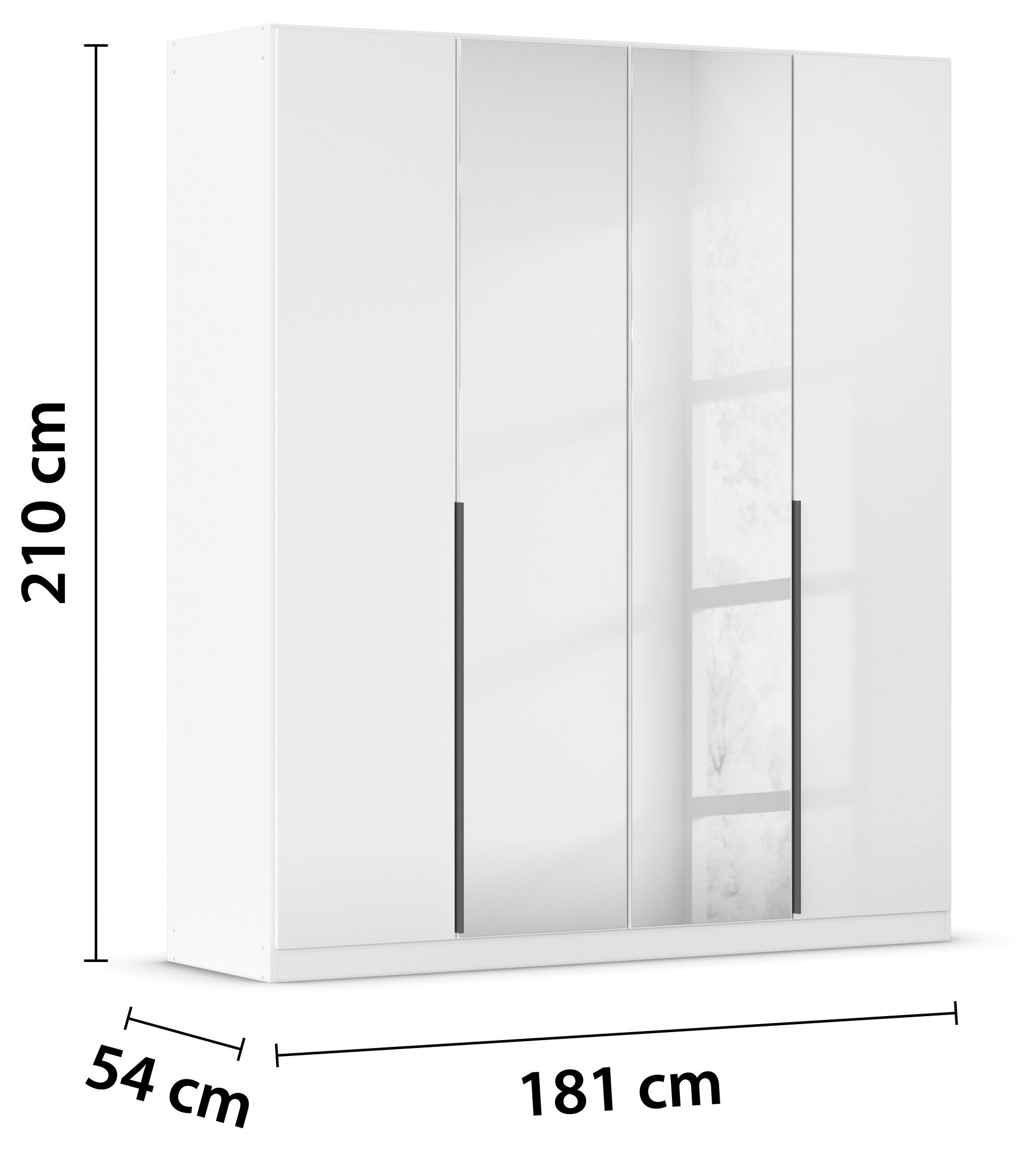 rauch Drehtürenschrank »Kleiderschrank Schrank Garderobe AGORDO mit Dekor- oder Hochglanzfront«, (in zwei Griff-Farben), durchdachte Innenausstattung, in 6 Breiten und 2 Höhen MADE IN GERMANY
