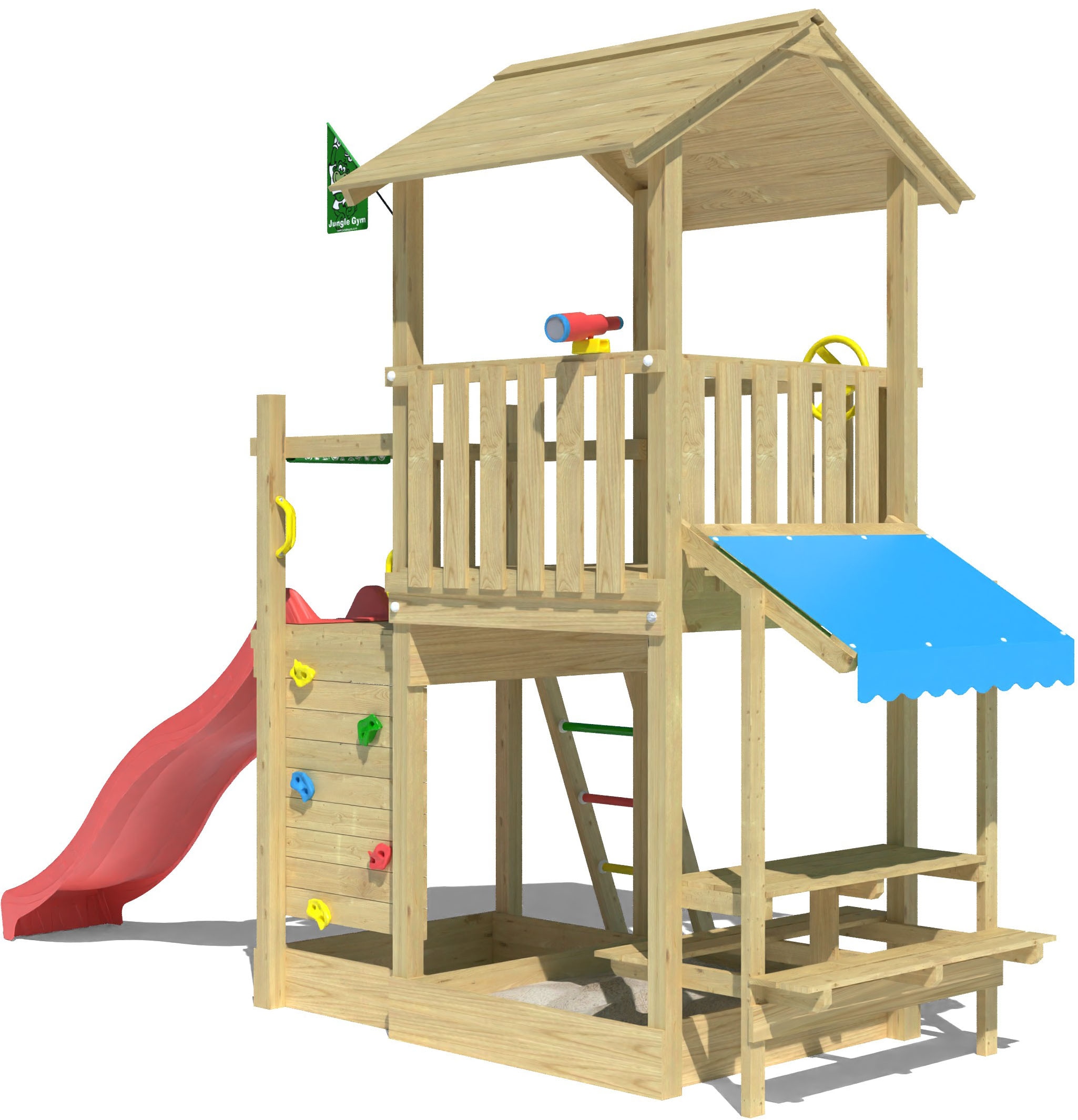 Jungle Gym Spielturm »Keep«, (Set), Spielanlage mit Mini Market und Rutsche mit Wasseranschluss