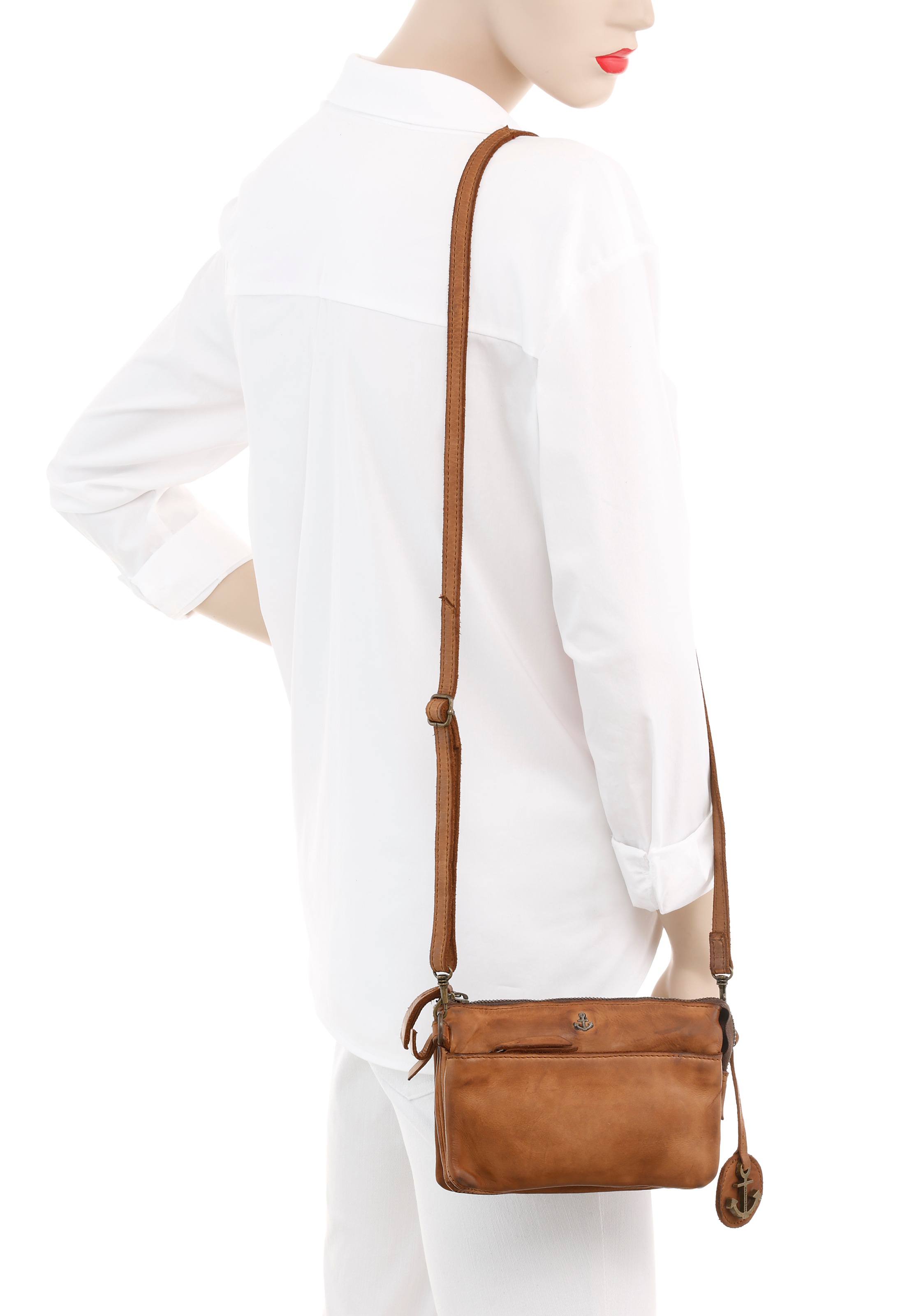 HARBOUR 2nd Mini Bag »Perla«, Schultertasche Umhängetasche mit Anker-Label-Anhänger