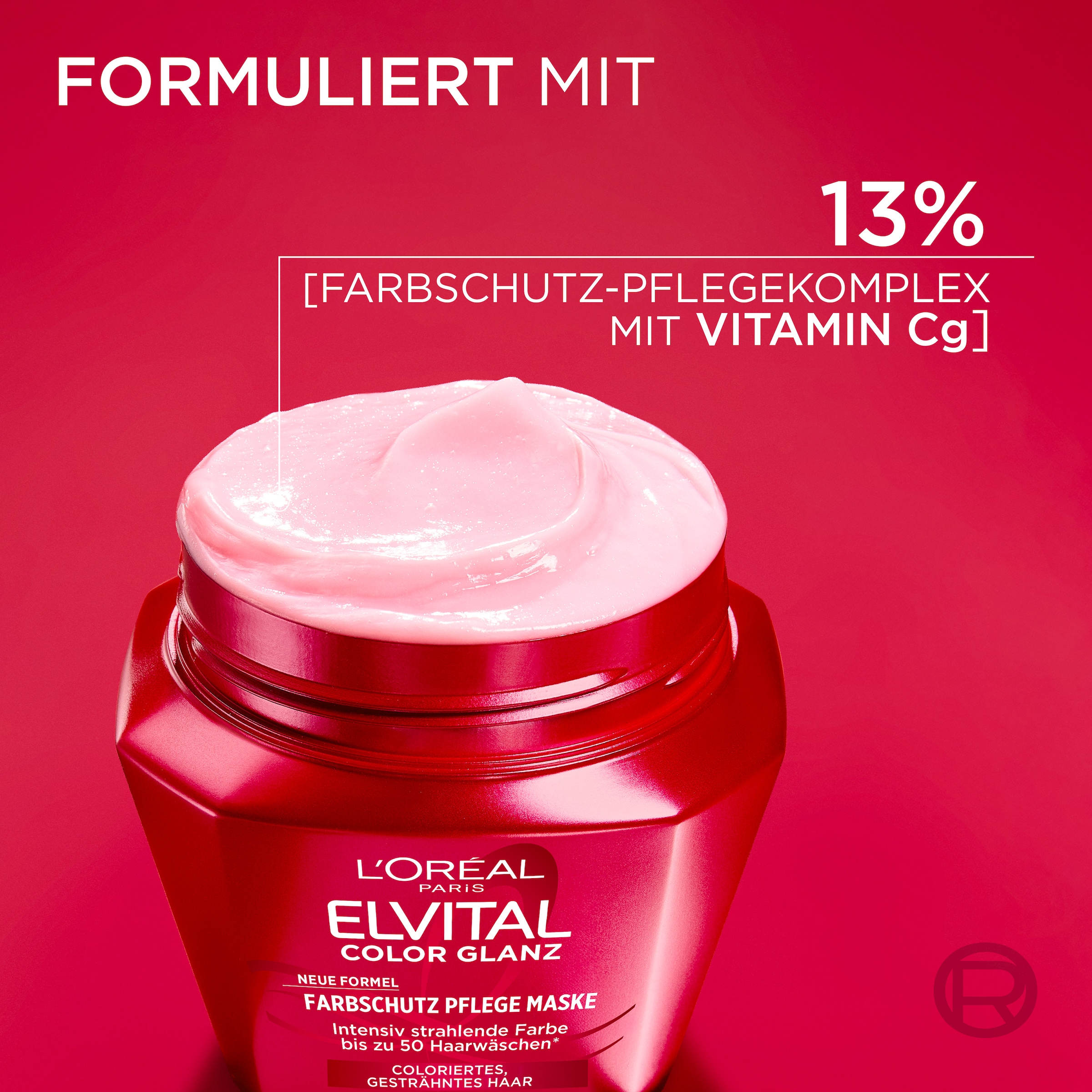 L'ORÉAL PARIS Haarmaske »ELVITAL COLOR GLANZ MASKE« für coloriertes, gesträhntes Haar