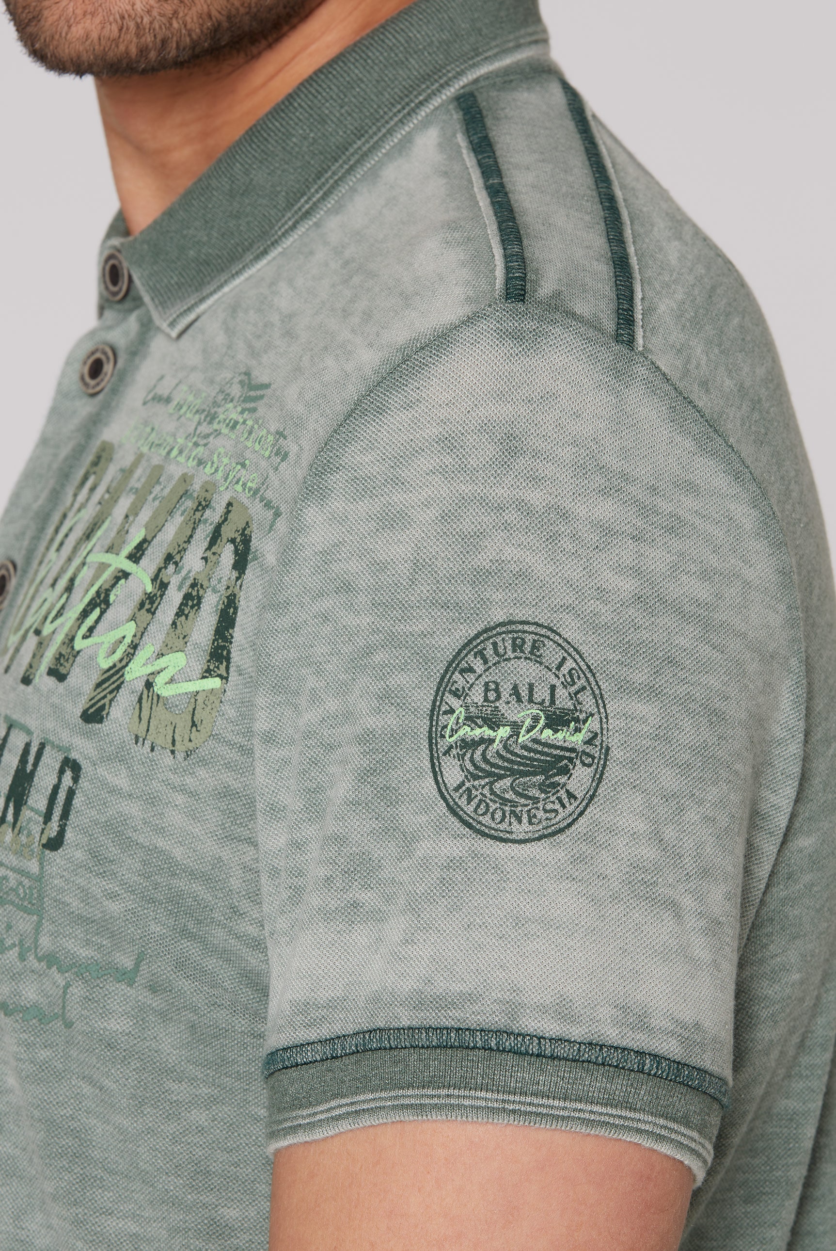 CAMP DAVID Poloshirt, mit Logo Print