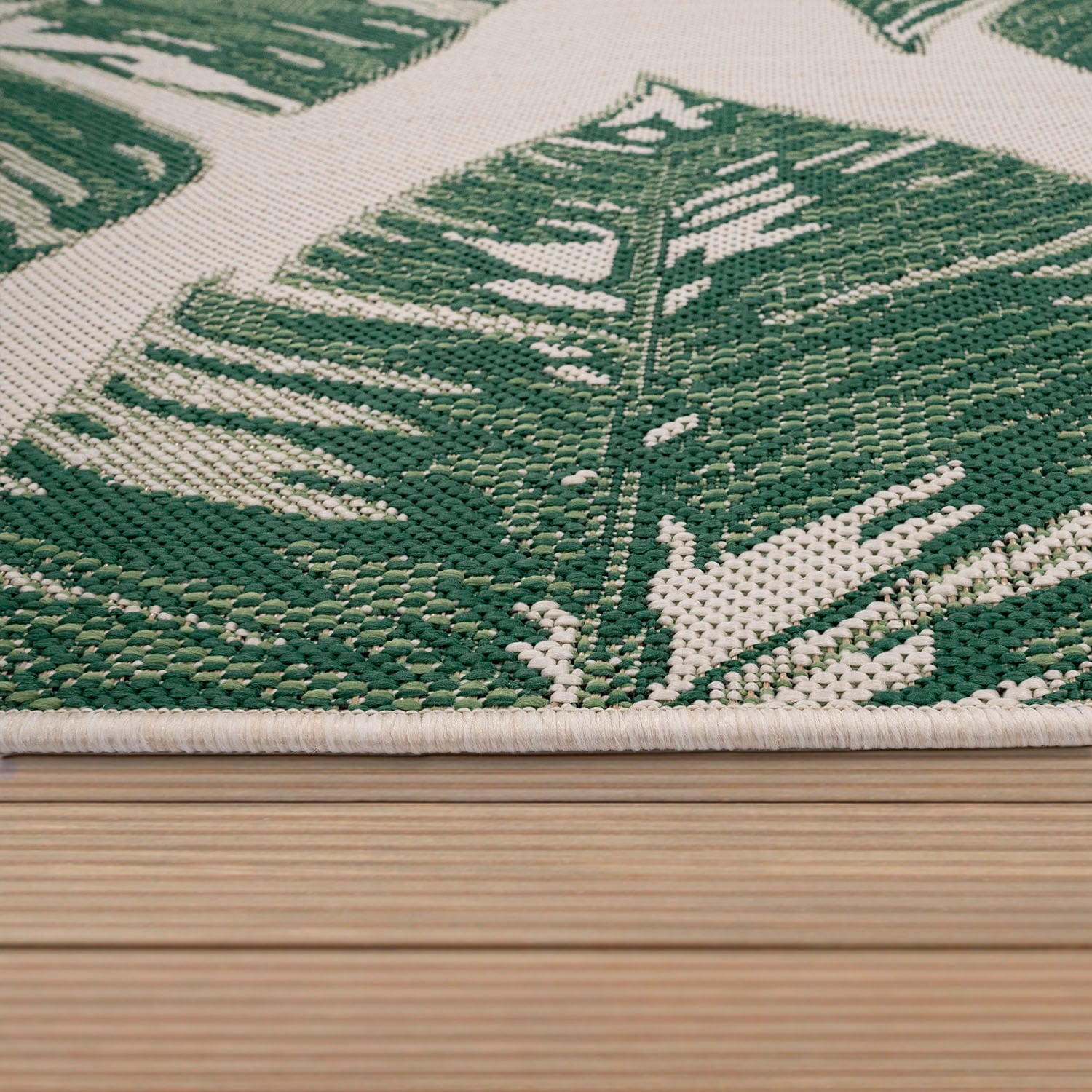 Paco Home Teppich rechteckig, und und In- Wohnzimmer Outdoor 553«, bequem bestellen Motiv Flachgewebe, »Ostende Palmenblätter, geeignet, schnell