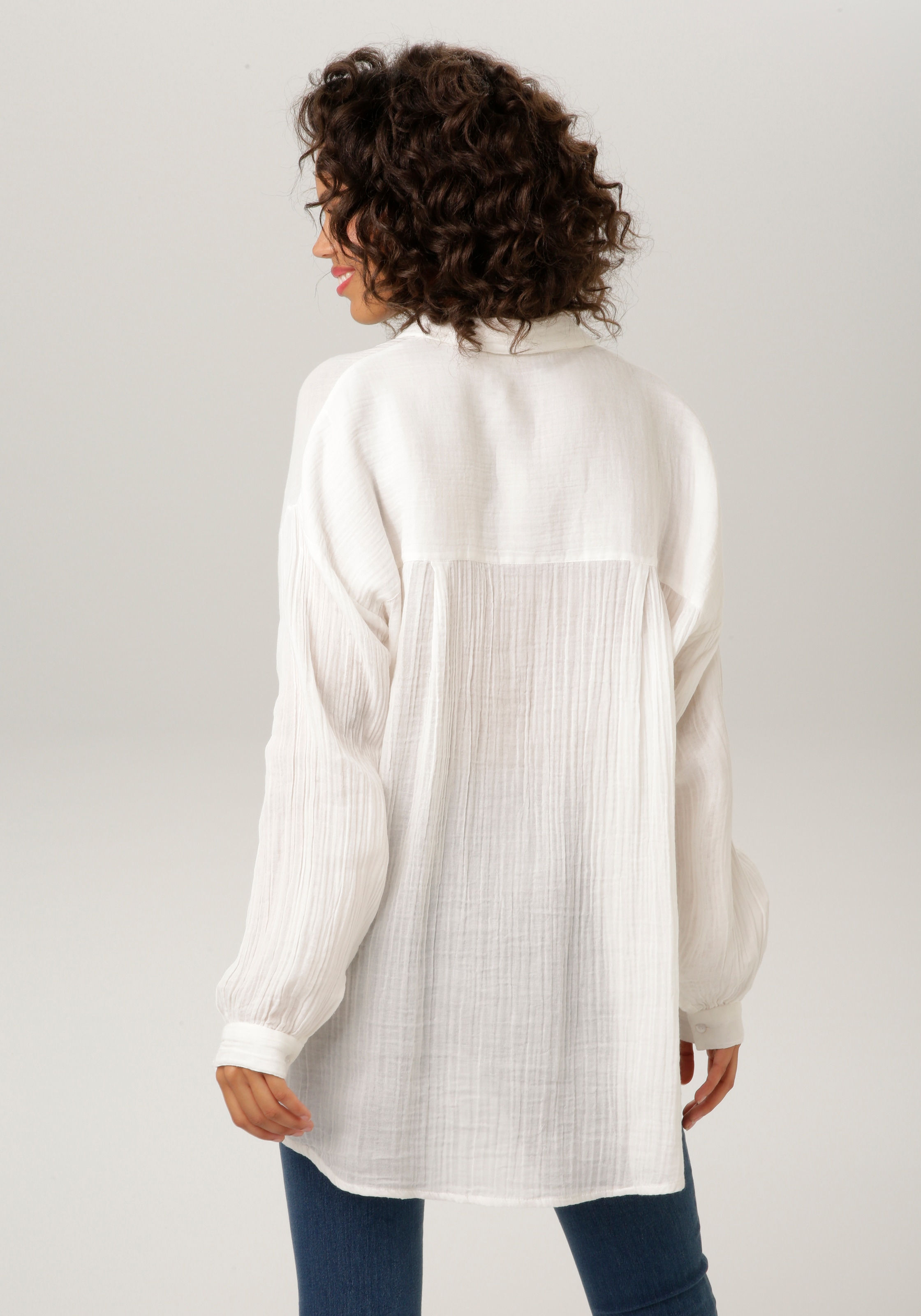 Aniston CASUAL Hemdbluse in trendiger Musselin-Qualität