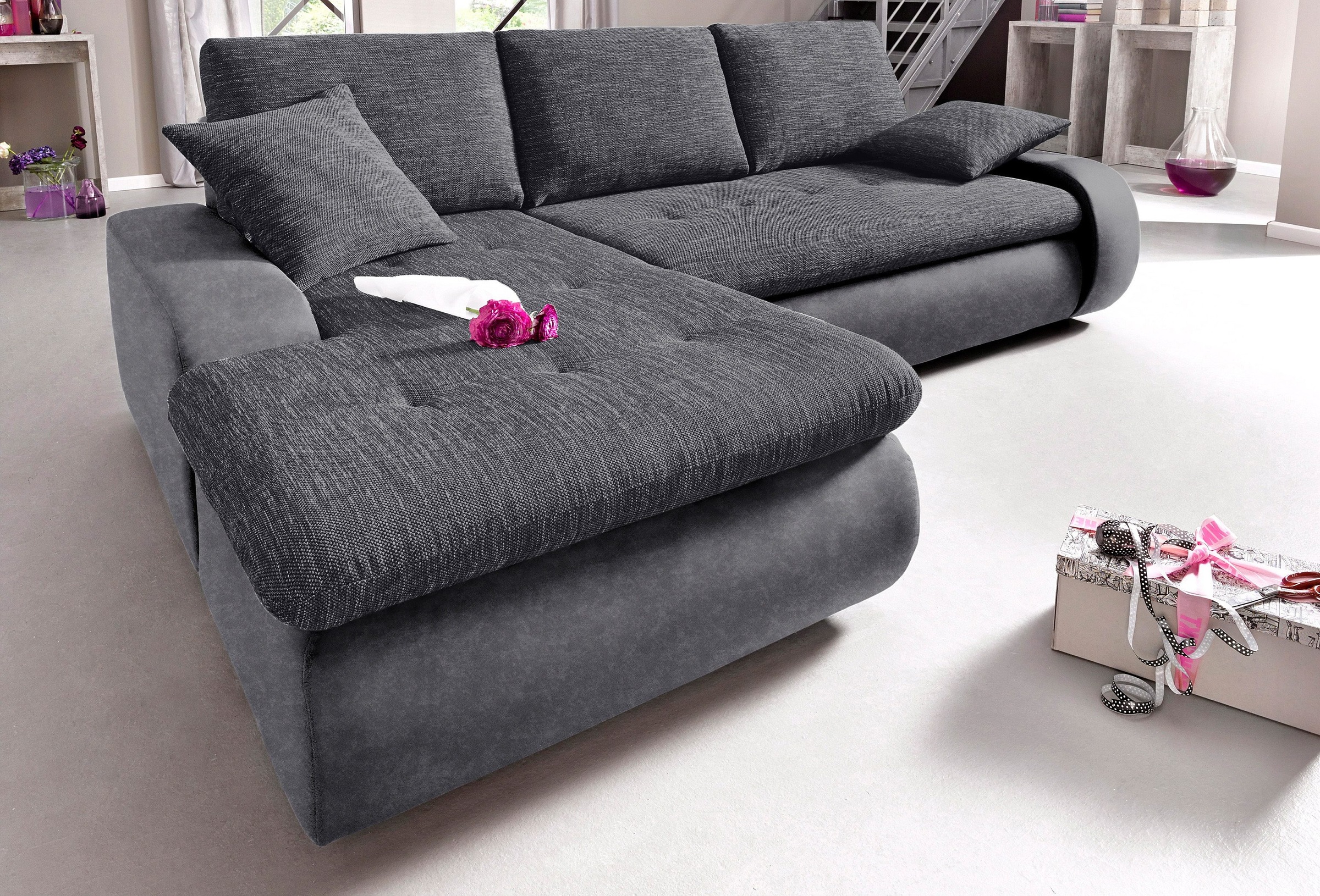 TRENDMANUFAKTUR Ecksofa »Indie, modern und bequem, Materialmix, OTTOs Choic günstig online kaufen
