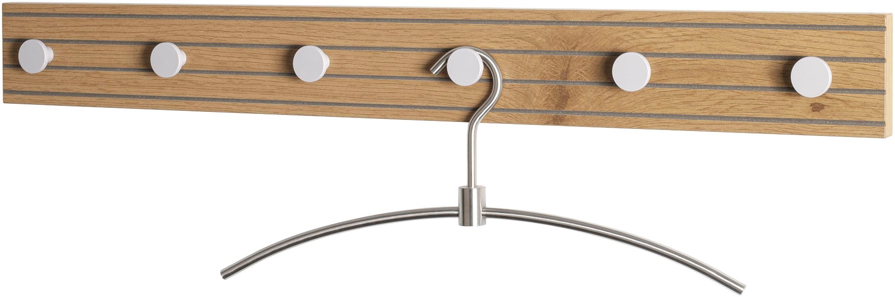 HAKU Wandgarderobe »Flurgarderobe, Garderobe, Garderobenhaken, Garderobenleiste,« 1 Stk. tlg. rechteckig - aus MDF Braun - B/T/H 80/4/9 cm
