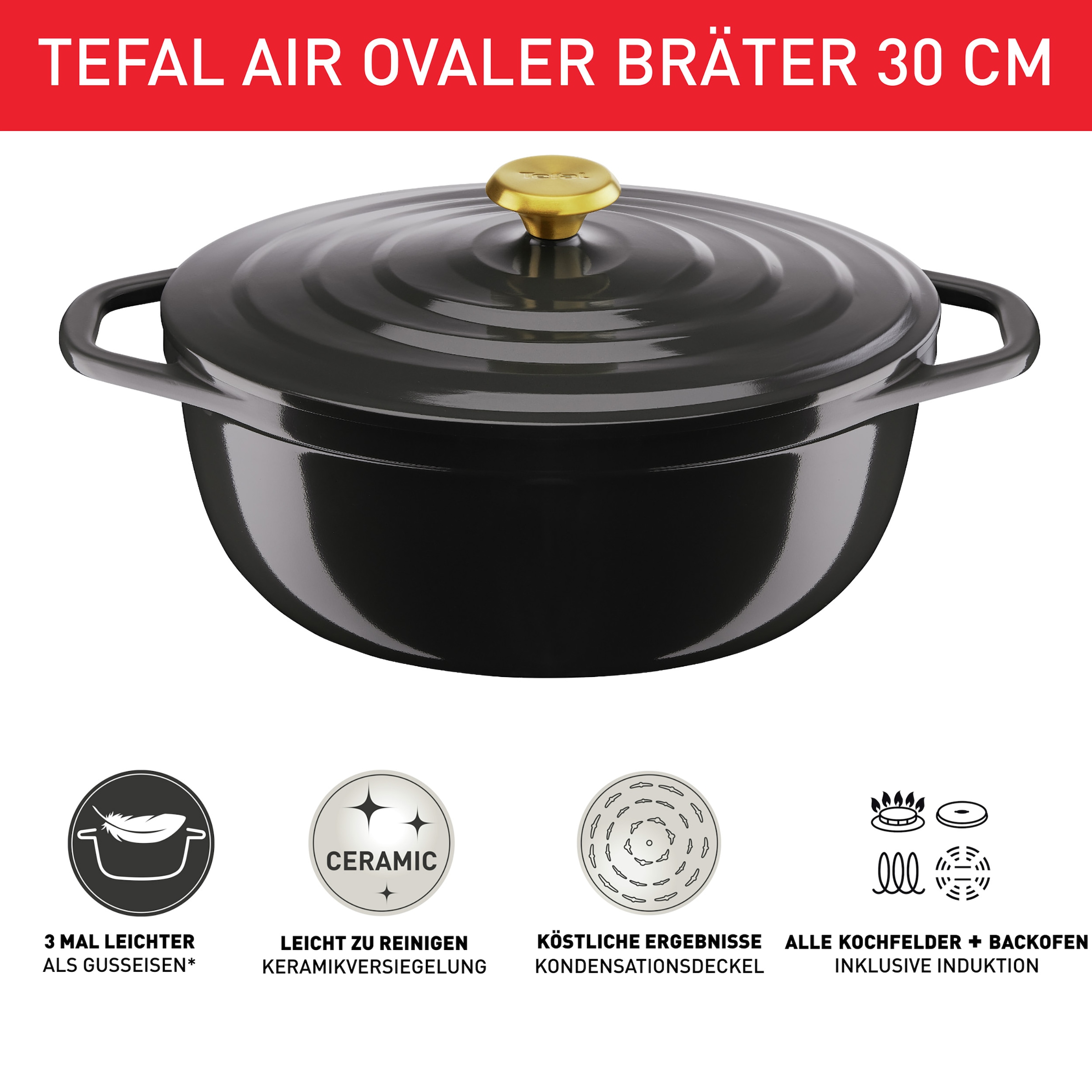 Tefal Bräter »Air« 2 Stk. tlg. Aluminiumguss