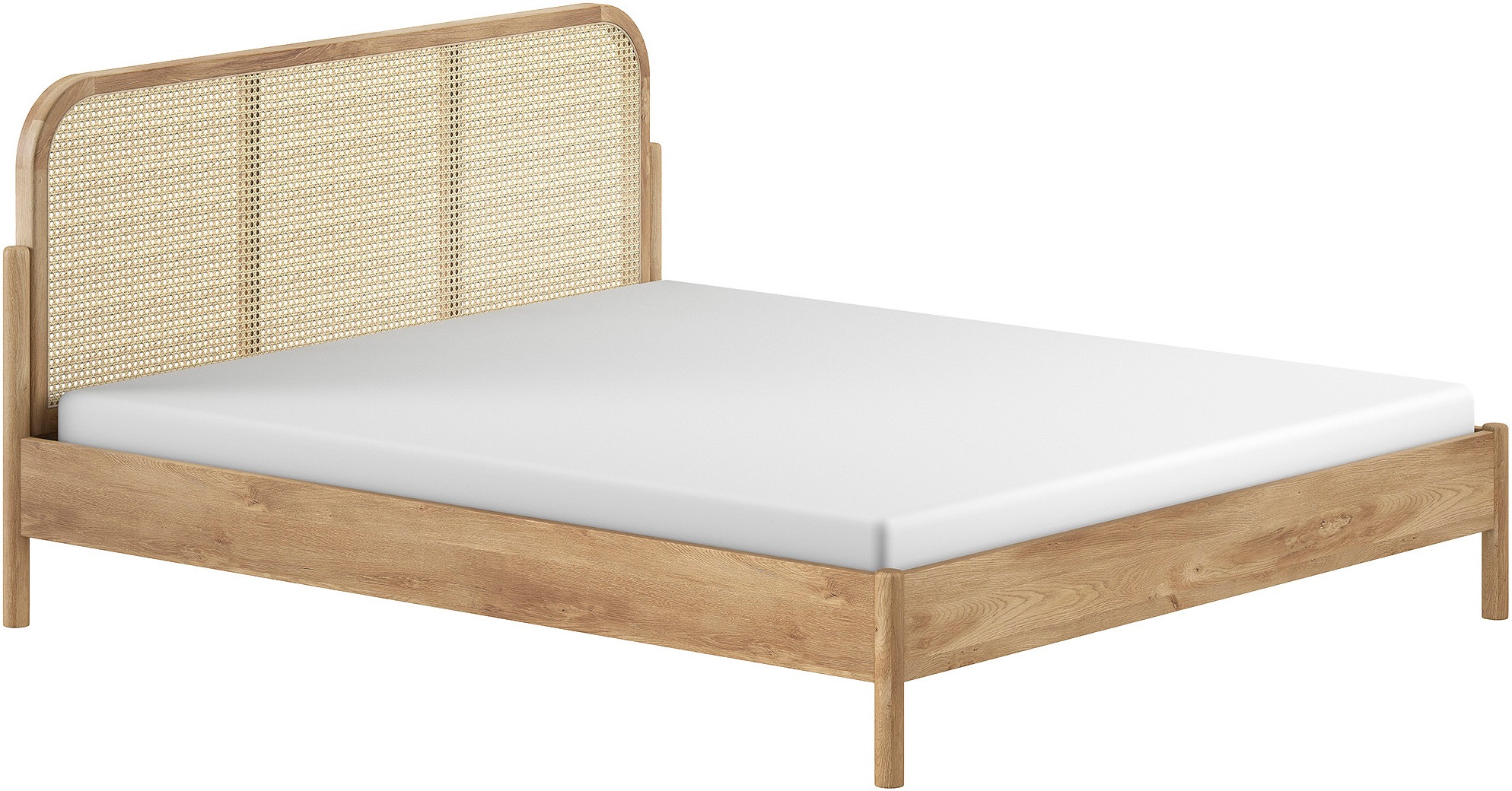 Home affaire Bettgestell »Olive, Bettpfosten Eiche massiv und furnierten Be günstig online kaufen