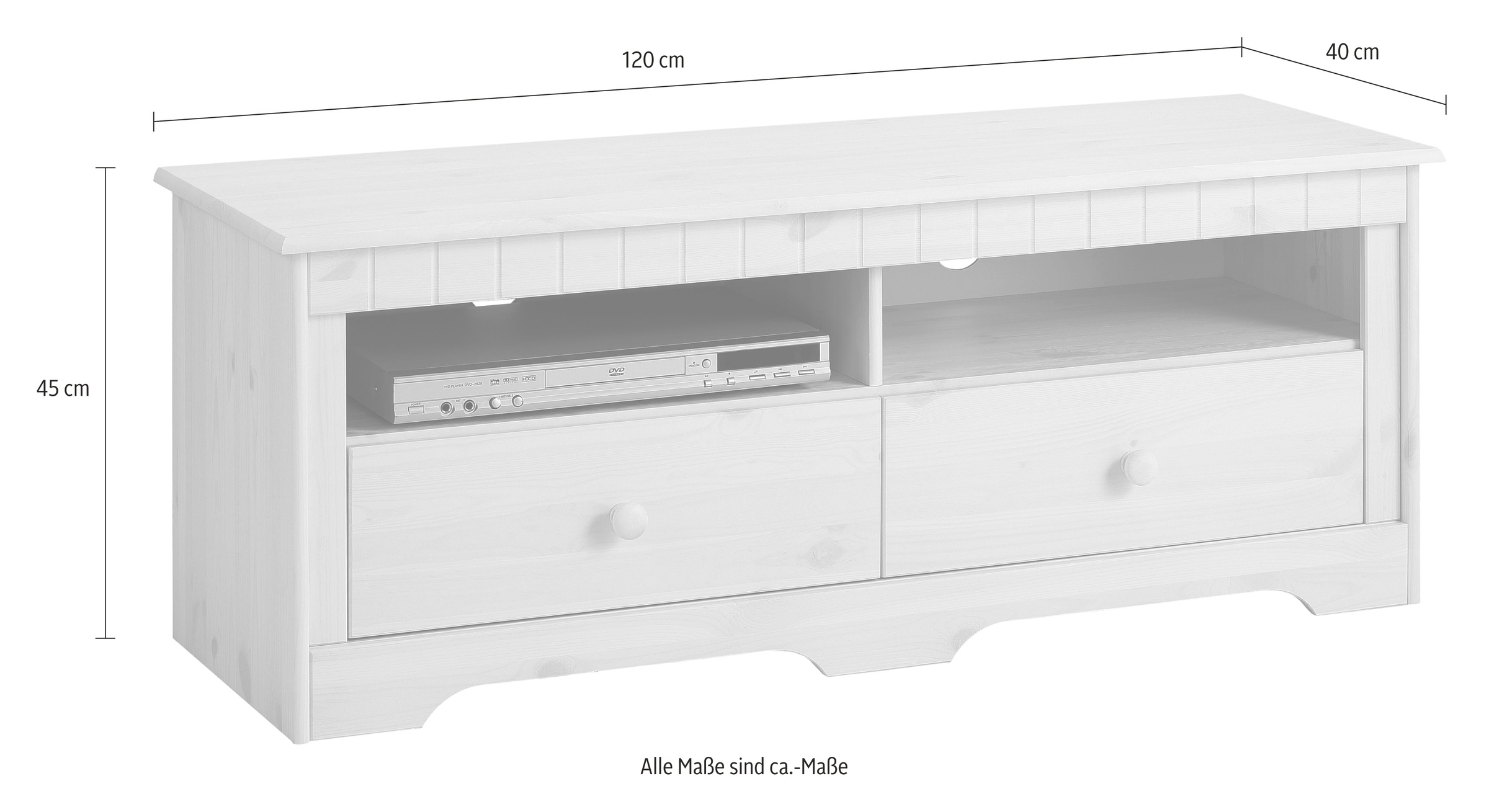 Home affaire Lowboard »Pöhl«, 120 cm breit, aus massiver Kiefer