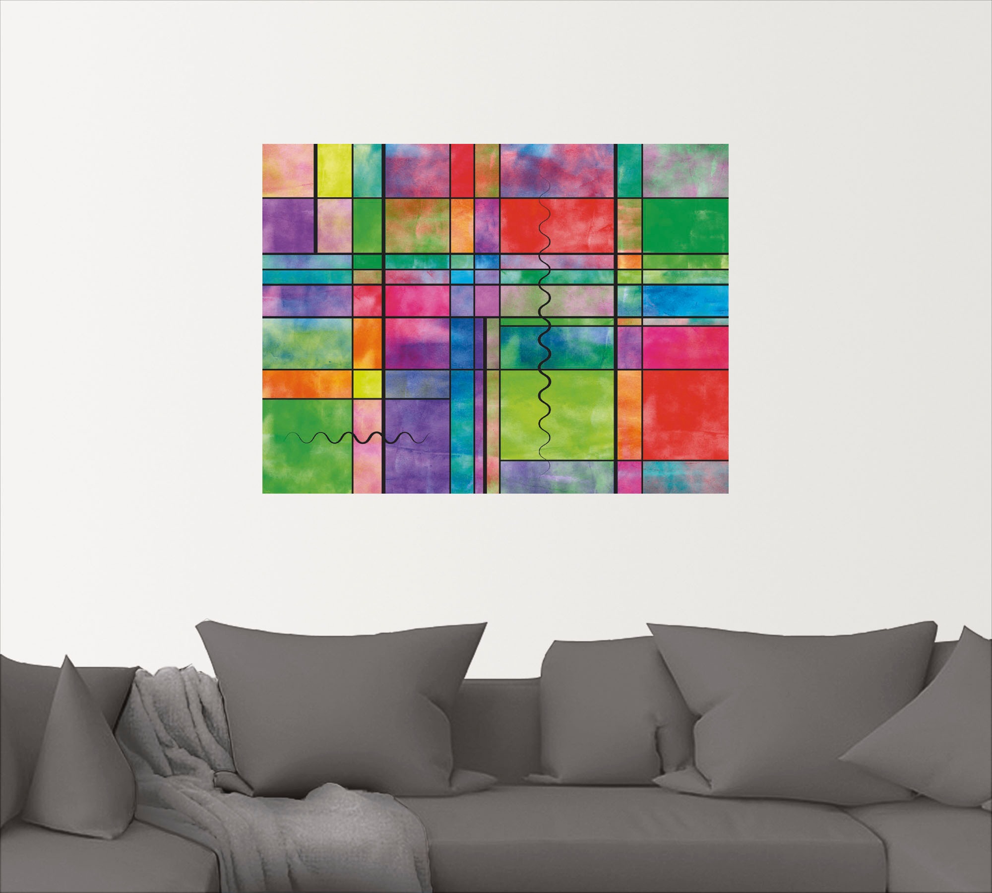 Artland Wandbild »Bunt Abstrakt«, Muster, (1 St.), als Leinwandbild, Wandaufkleber oder Poster in versch. Größen