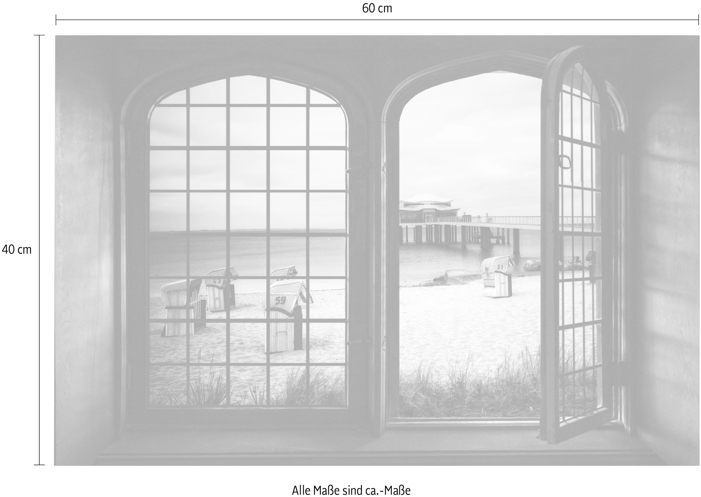 queence Wandsticker »Nordsee«, Wandsticker, Wandbild, selbstklebend, 3D, Fenster