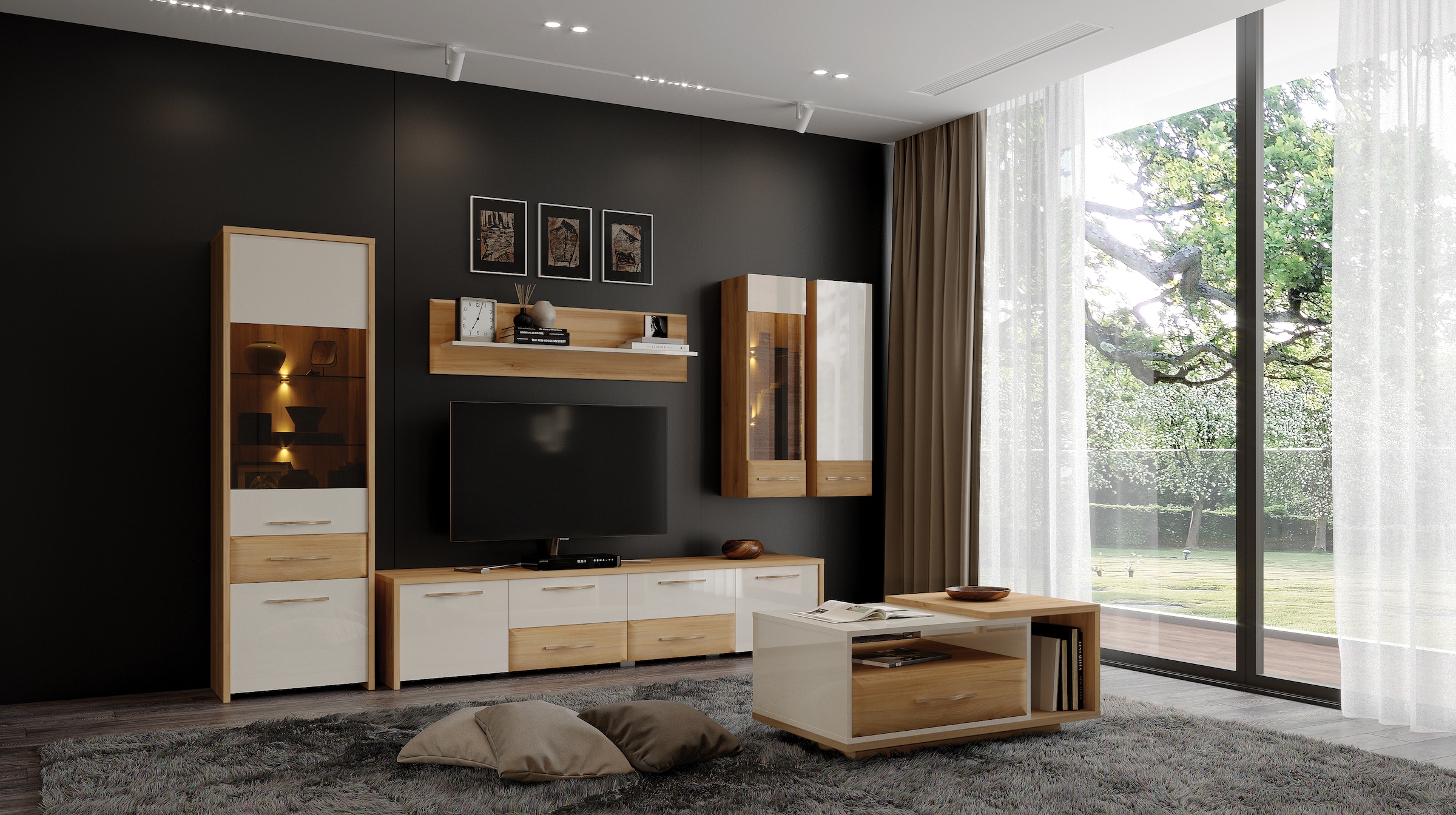 Home affaire Hängevitrine »Gala«, Hängeschrank, UV lackiert, kratzfest, hochglänzend