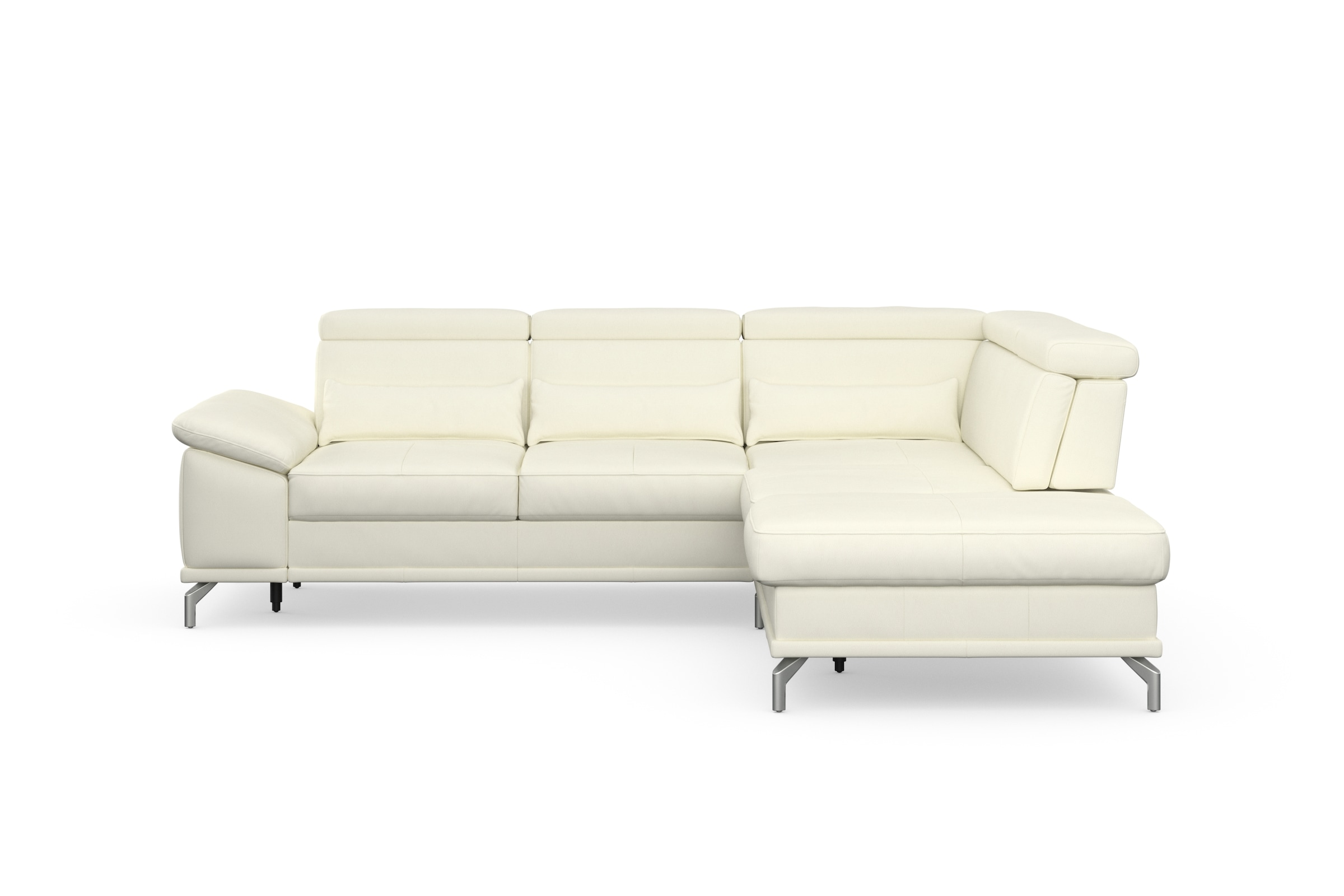 sit&more Ecksofa »Cabrio L-Form, mit Sitztiefenverstellung, Arm- und Kopfteilverstellung«, 3 Nierenkissen, Federkern, optional Bettfunktion und Stauraum