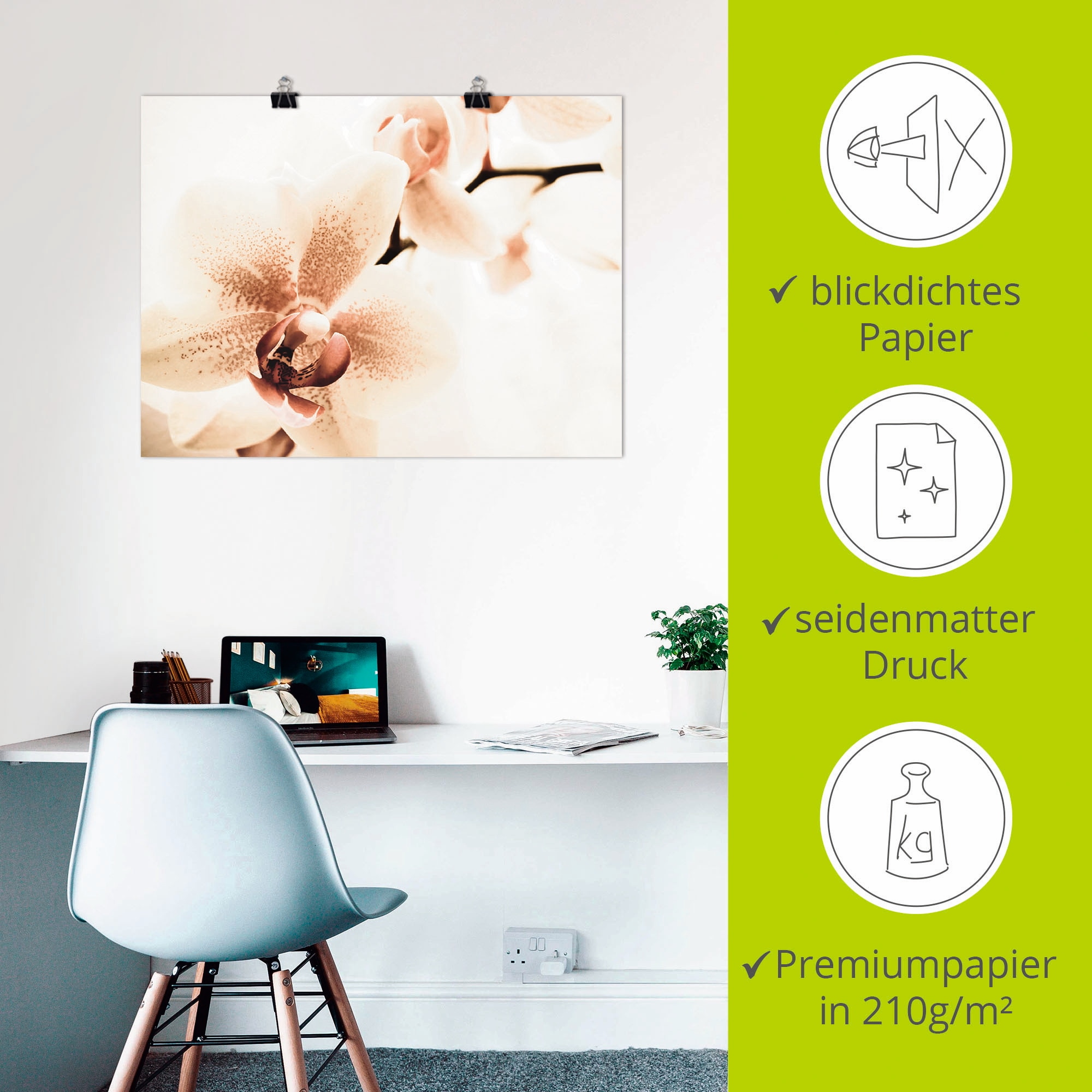 Artland Wandbild »Orchidee abstrakte Collage«, Blumen, (1 St.), als Leinwandbild, Poster in verschied. Größen
