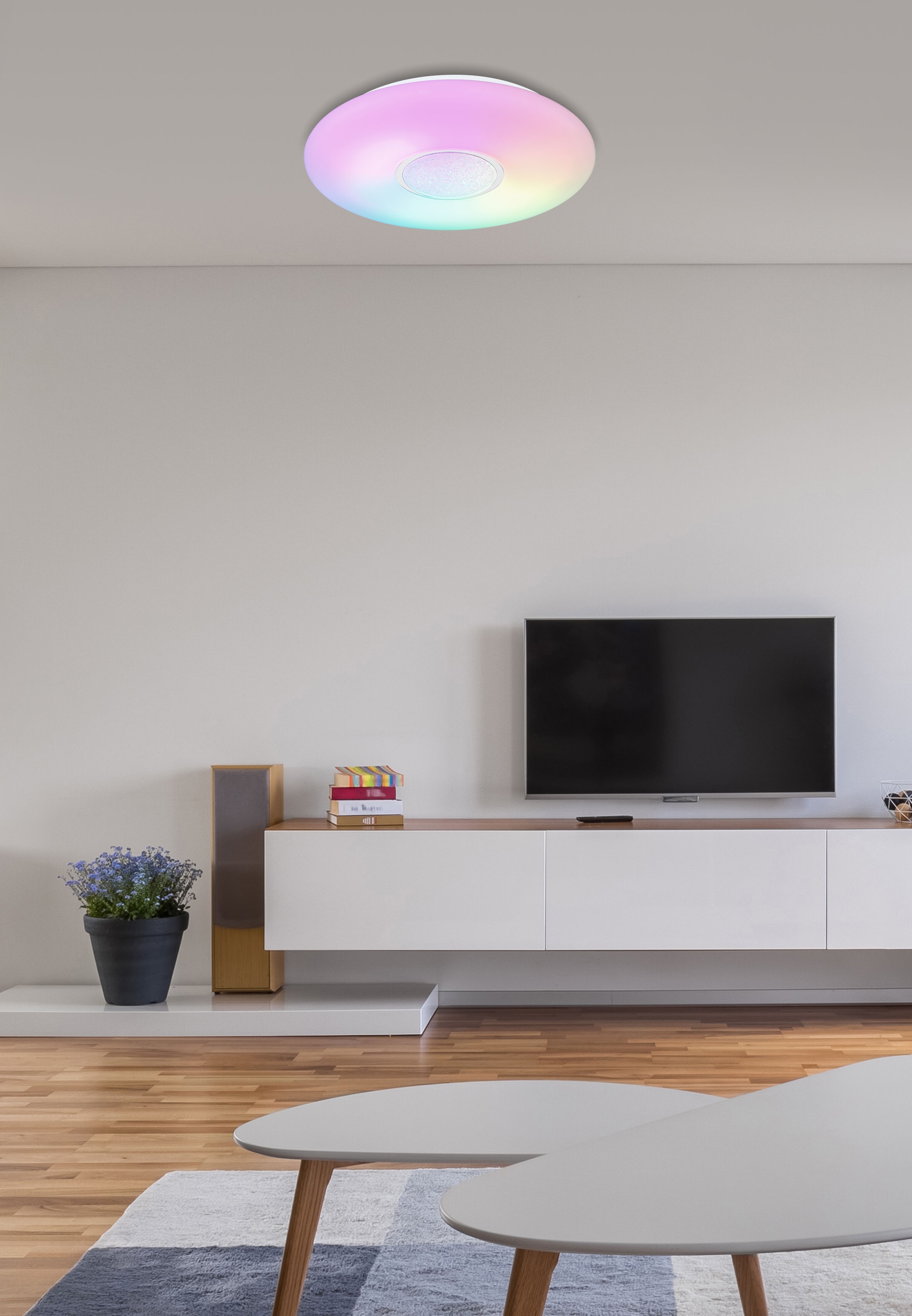 GLOBO LIGHTING LED Deckenleuchte »SULLY« LED-Modul 1 Stk. Deckenlampe/rund/Wohnzimmer/Schlafzimmer/elegant/rot-grün-blau