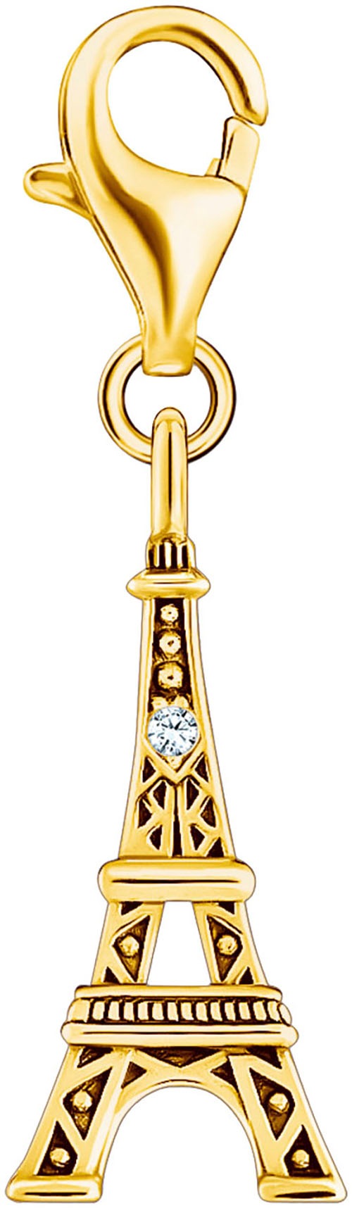 THOMAS SABO Charm-Einhänger »Eiffelturm mit weißem Zirkonia, 2074-643-21, 2075-414-39«, mit Zirkonia (synth.)