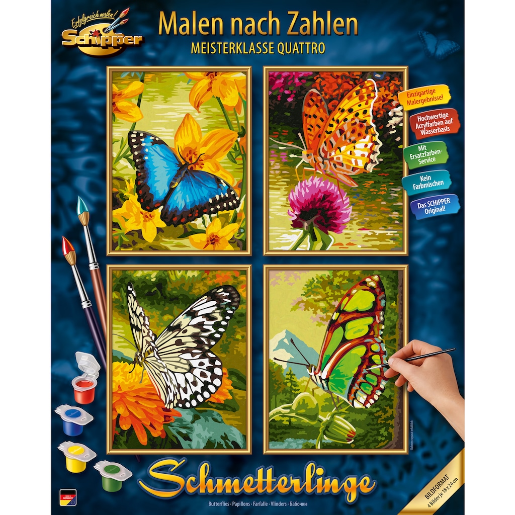 Schipper Malen nach Zahlen »Meisterklasse Quattro - Schmetterling«, Made in Germany