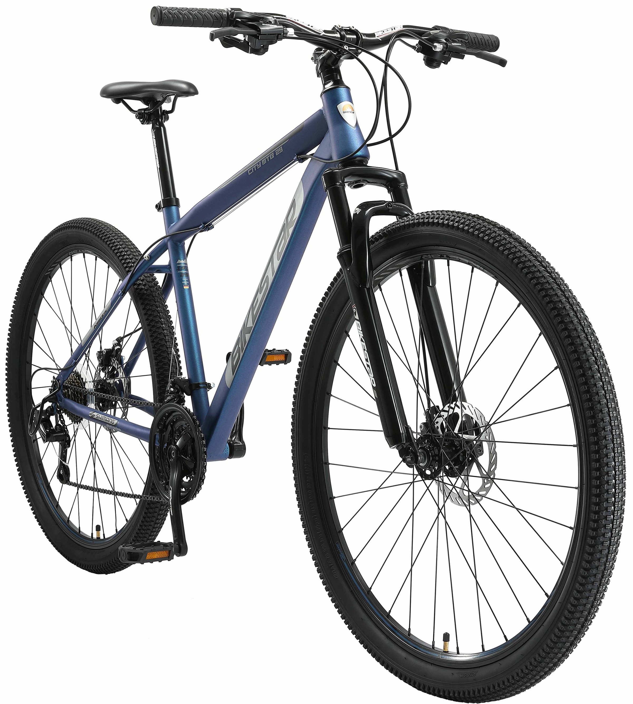 Bikestar Mountainbike, 21 Gang, Shimano, RD-TY300 Schaltwerk, Kettenschaltung, für Damen und Herren, Kettenschaltung