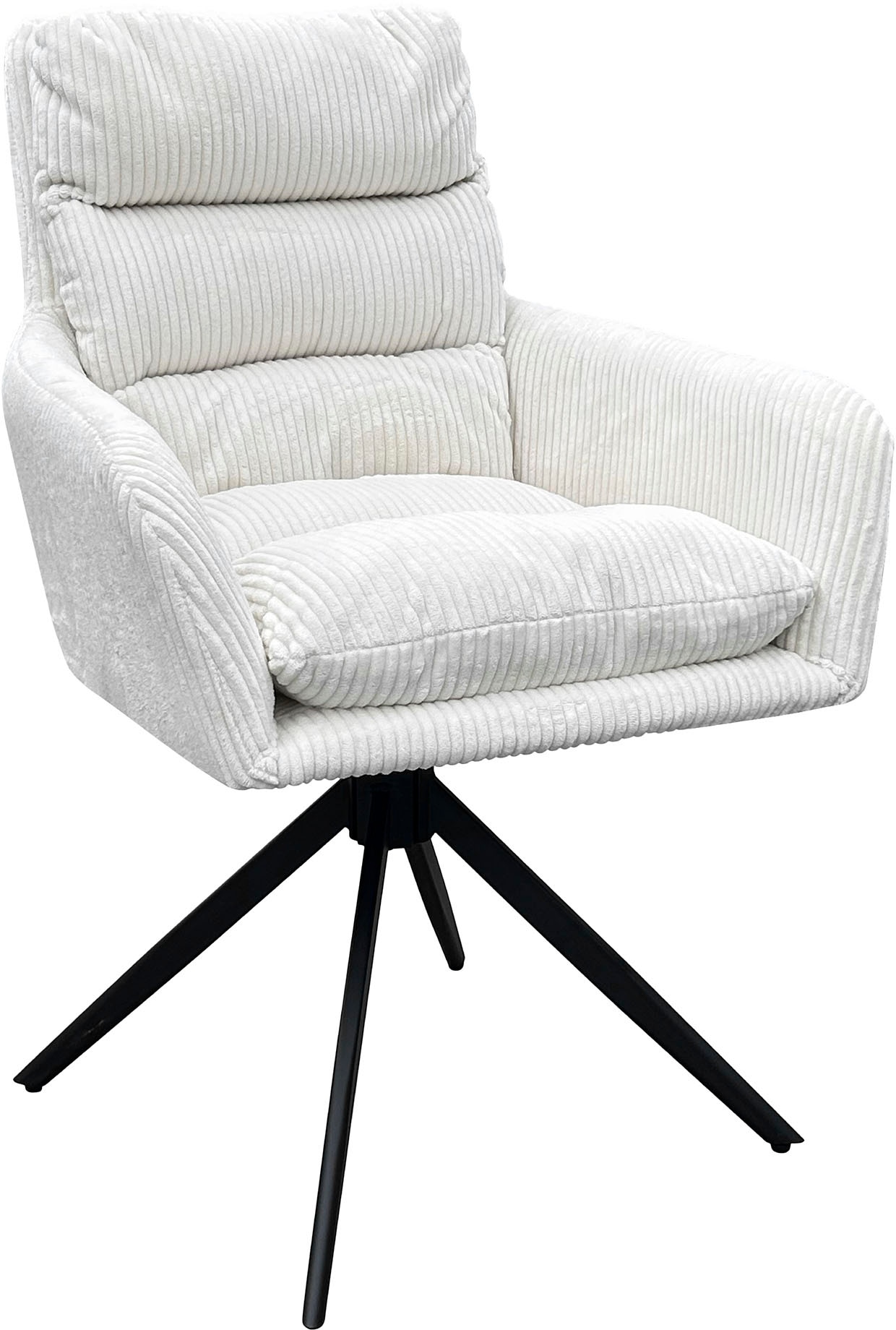 byLIVING Esszimmerstuhl »Pura (2er-Set)«, (Set), Sitzschale 360°drehbar, Metall schwarz, Armlehnstuhl, diverse Farben