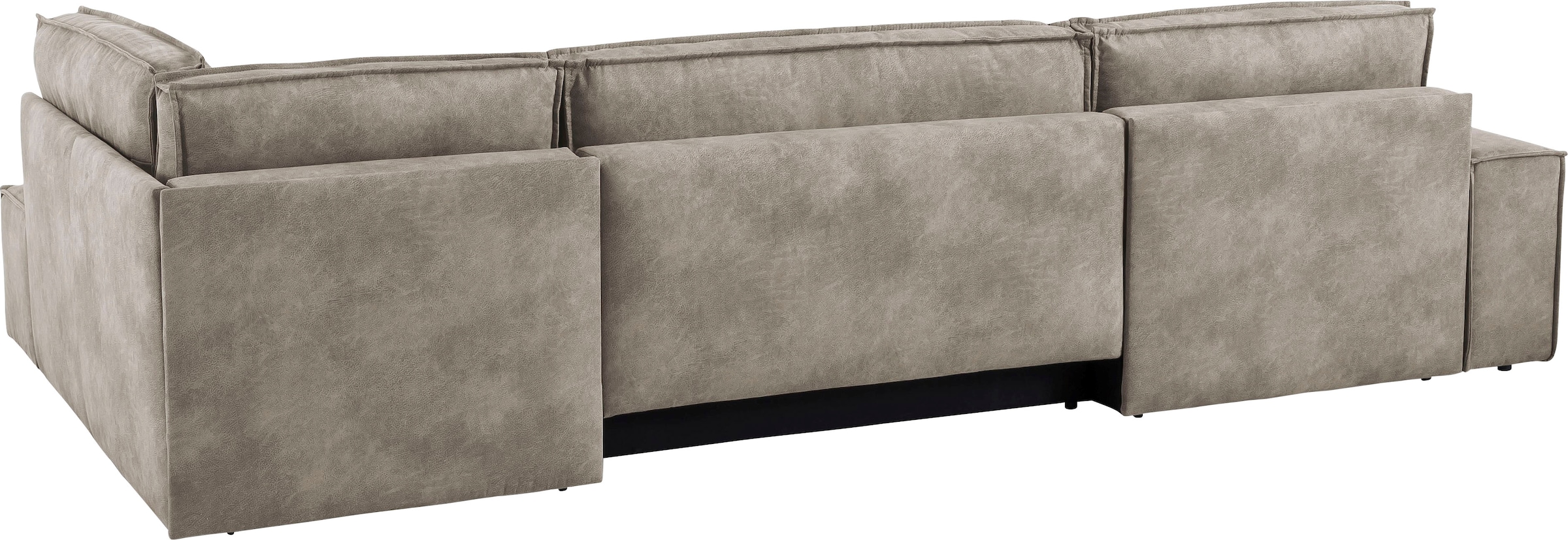 Home affaire Wohnlandschaft »SHERWOOD 329 cm, U-Form, Schlafsofa,«, Schlaffunktion m. Bettkasten (194x139 cm), Cord, Vintage, Samtvelours
