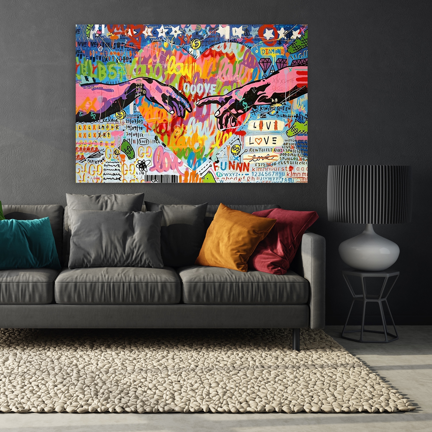 Affengeilebilder Leinwandbild »Street Art Adam auf Keilrahmen gespannt« 1 Stk. tlg. Kunstdruck Wandbild Bild in verschiedenen Formaten