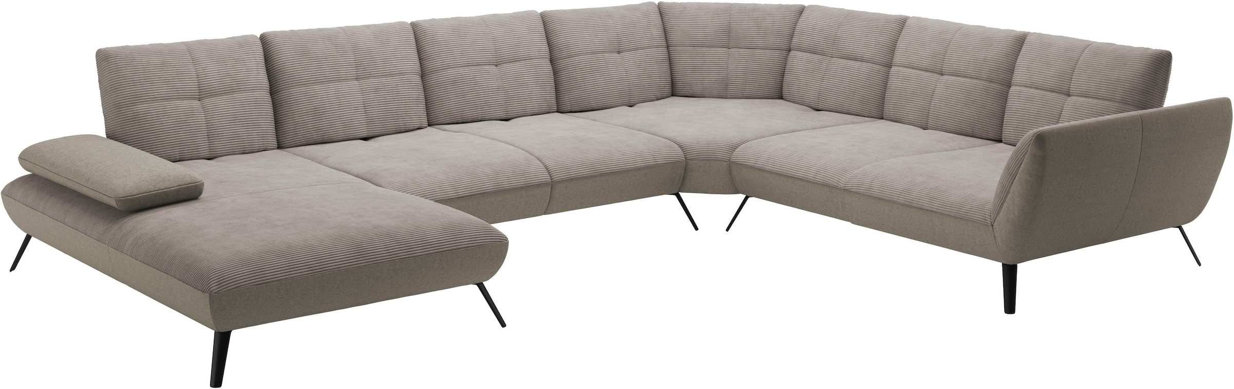 Places of Style Wohnlandschaft »Mikado U-Form«, inkl. Sitztiefenverstellung und Armteilverstellung