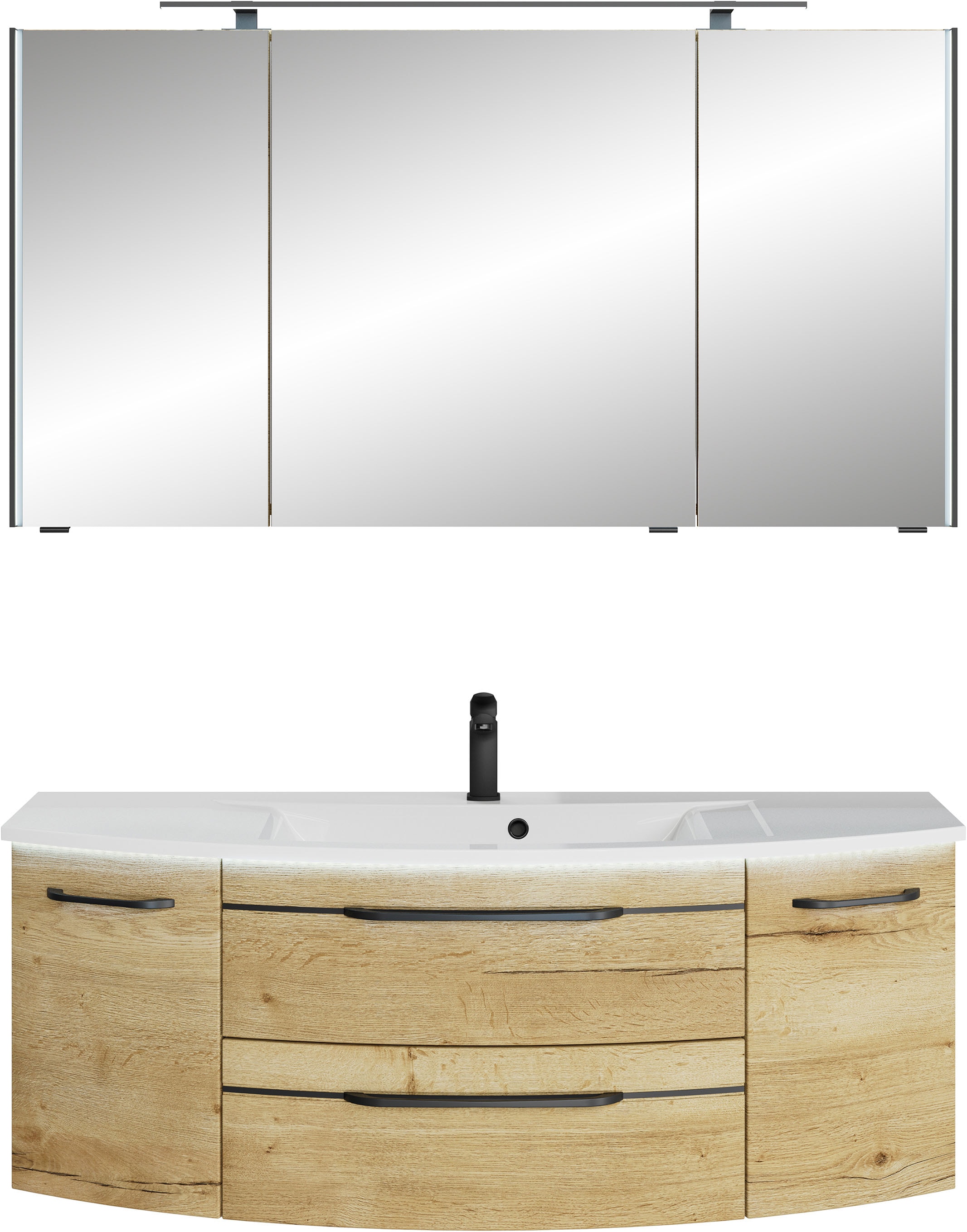 Saphir Badmöbel-Set »Serie 7045 2-teilig Mineralmarmor-Waschtisch mit LED-S günstig online kaufen