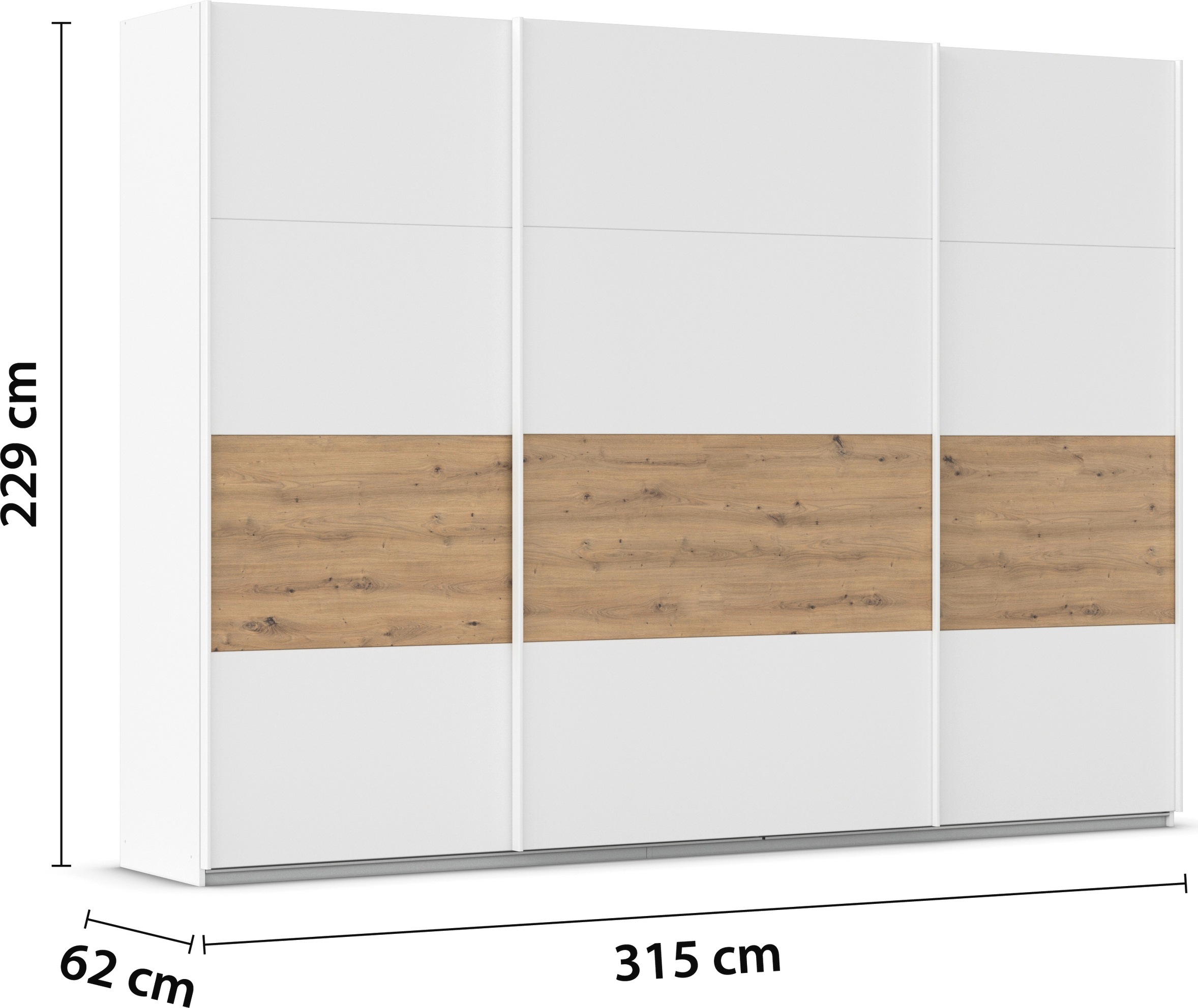 rauch Schwebetürenschrank »Schwebetürenschrank Kleiderschrank Schrank Garderobe CORTONA«, inkl. Inneneinteilung, 2 Stoffboxen und zusätzlichen Einlegeböden