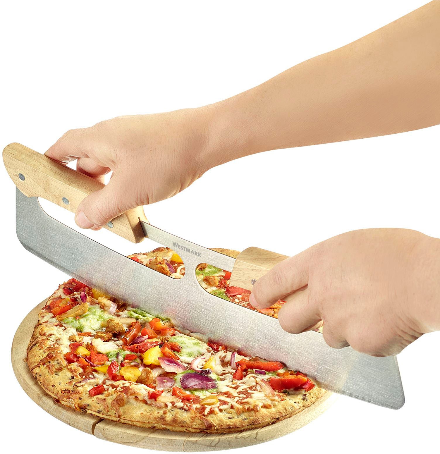 WESTMARK Pizzaschneider »Pro« Wiegemesser, Edelstahl mit Holzgriff günstig online kaufen