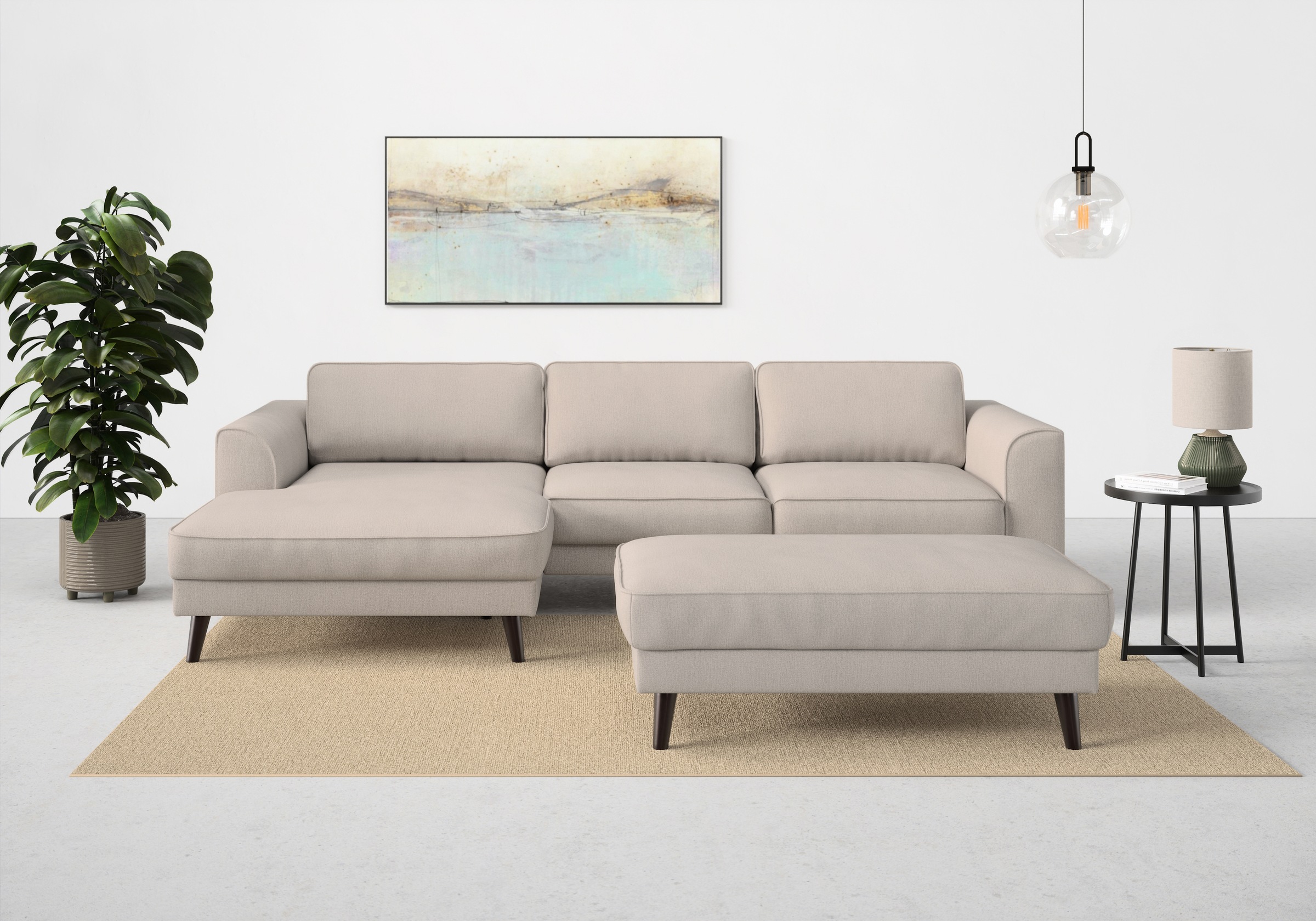 TRENDMANUFAKTUR Ecksofa »Lumber Jack, elegantes Designsofa, zeitlos modern, hoher Sitzkomfort« wahlweise mit Bettfunktion u. Bettkasten, L-Form