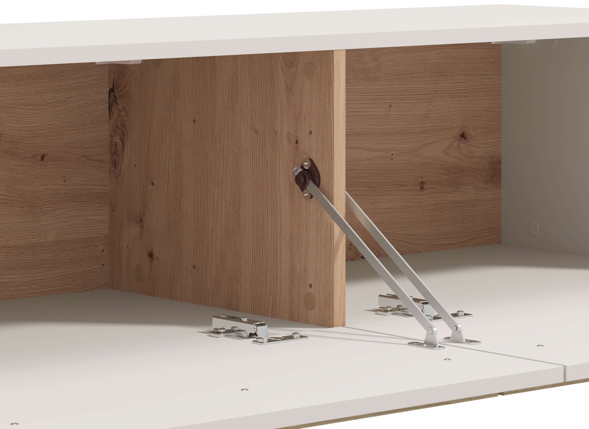 INOSIGN Lowboard »Arles TV-Kommode, Breite 128 /154/192 cm, TV-Schrank, Wandmontage«, mit geschlossenen Fächern, in Kaschmir Farbe, mit Klappentüren