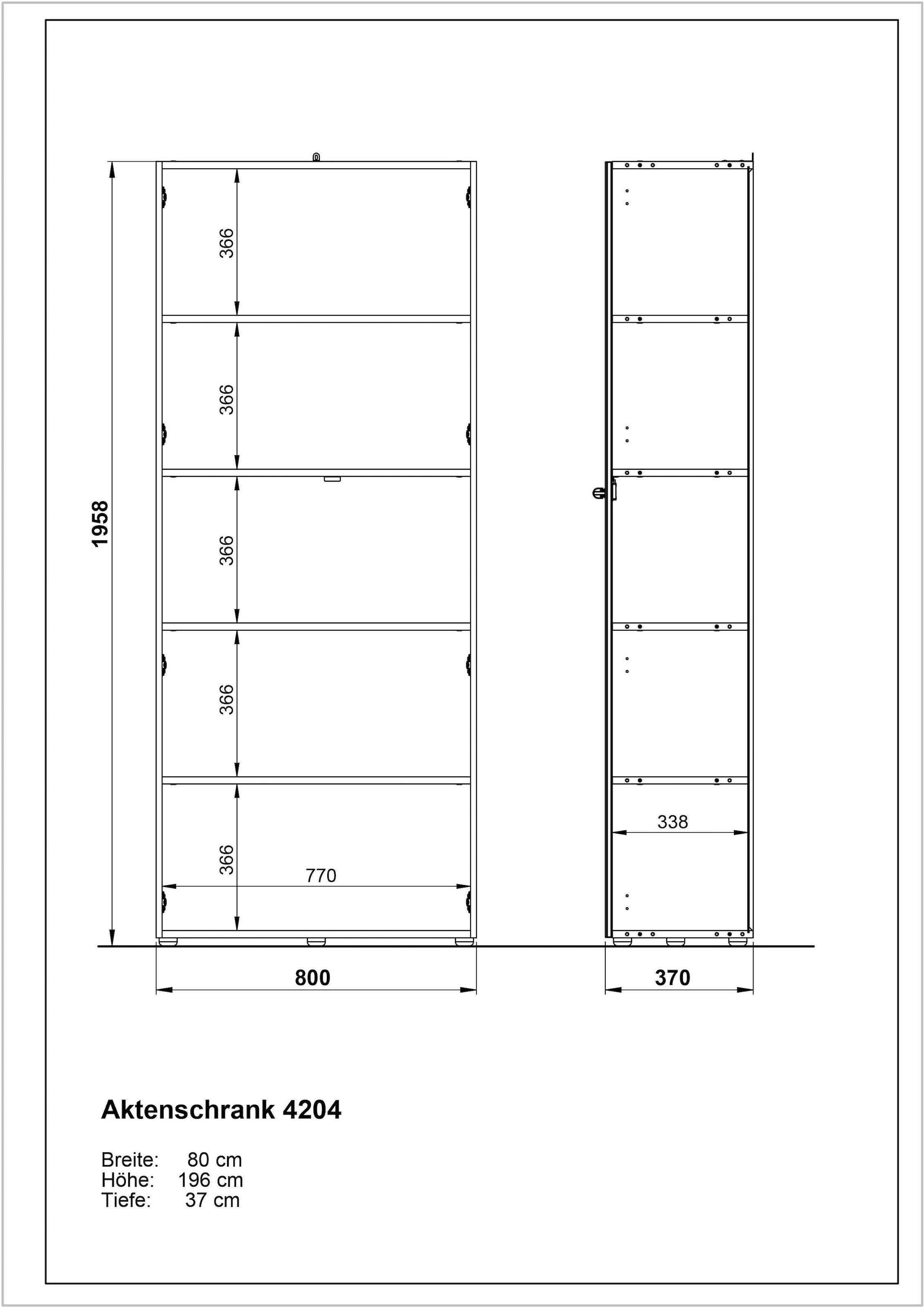 Aktenschrank Glas-Auflage, auf mit GERMANIA weißer bestellen abschließbar Rechnung »GW-Monteria«,