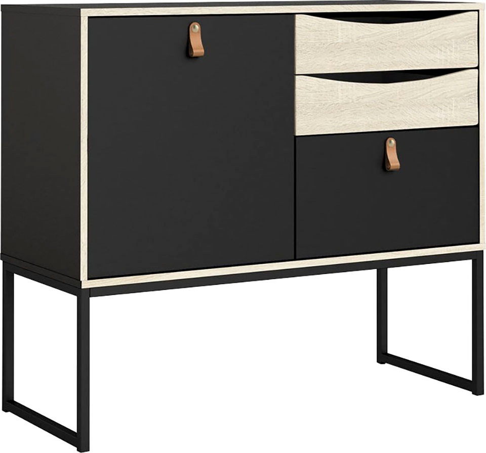 andas Sideboard »Stubbe«, Kommode Breite 98,7 cm, 1 Tür und 3 Schubkästen, Ledergriffe