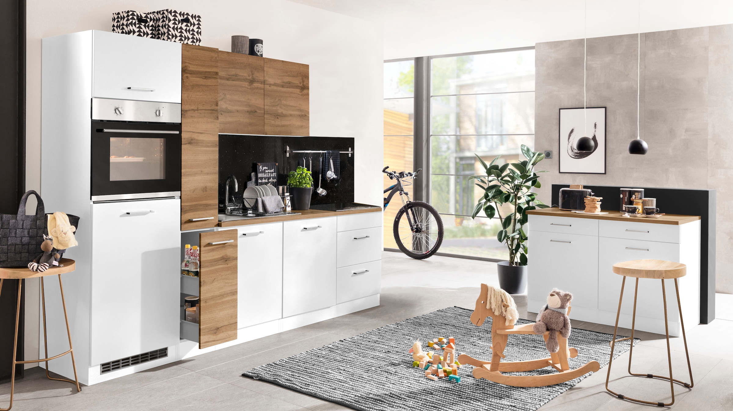 KOCHSTATION Küchenzeile »KS-Kehl«, ohne E-Geräte, Breite 270 cm, für Kühlschrank und Geschirrspüler