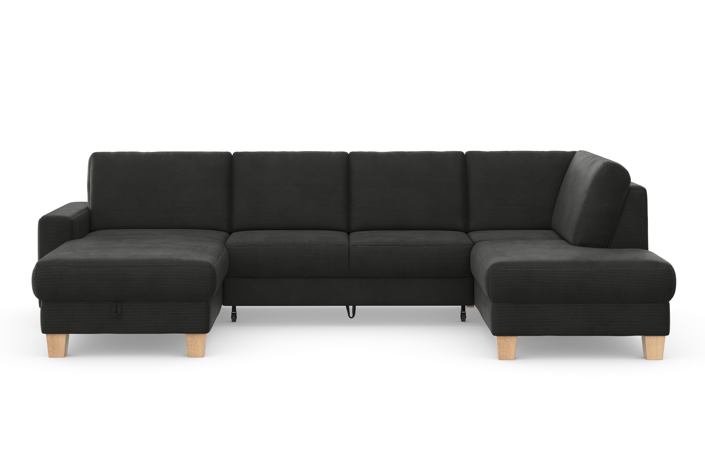 Home affaire Wohnlandschaft »Summer U-Form«, mit oder ohne Bettfunktion und Bettkasten, Cord-Bezug