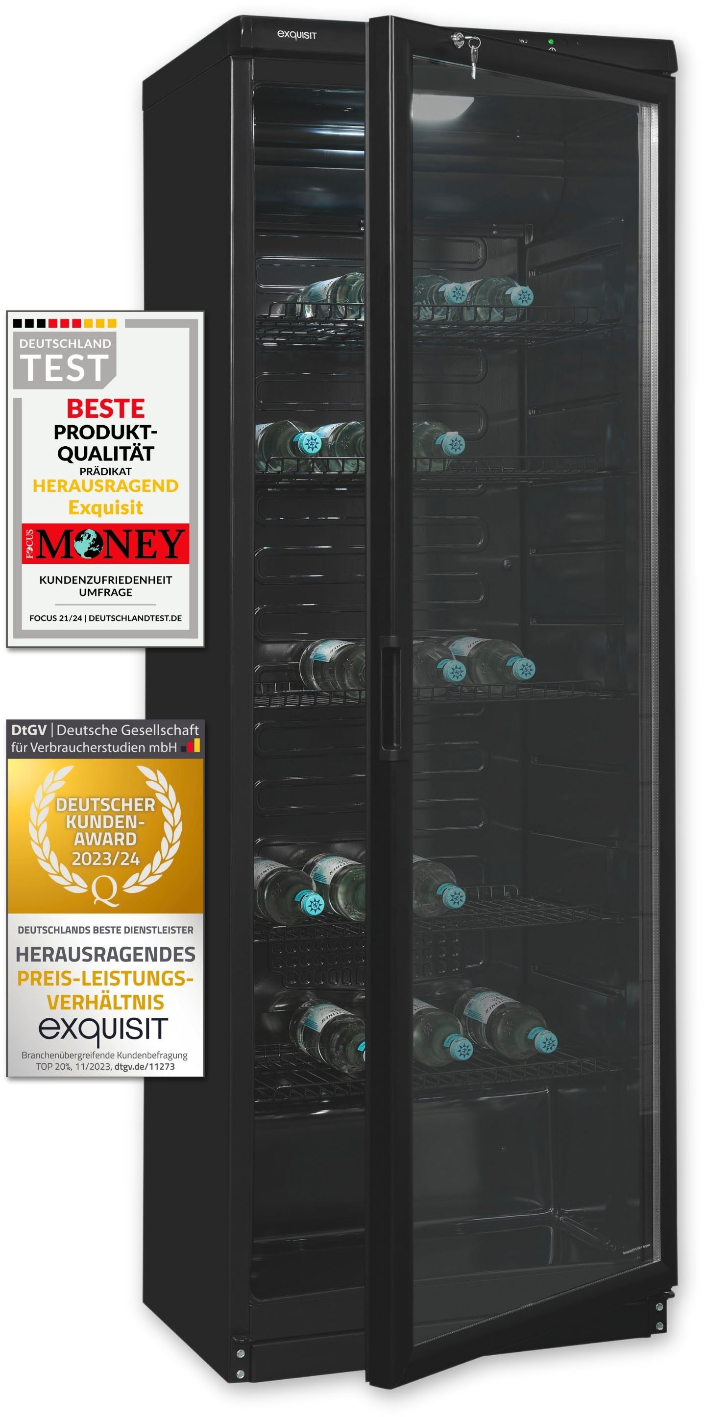 exquisit Getränkekühlschrank »GKS350-1-GT-280D schwarz«, 320 L Volumen, Get günstig online kaufen