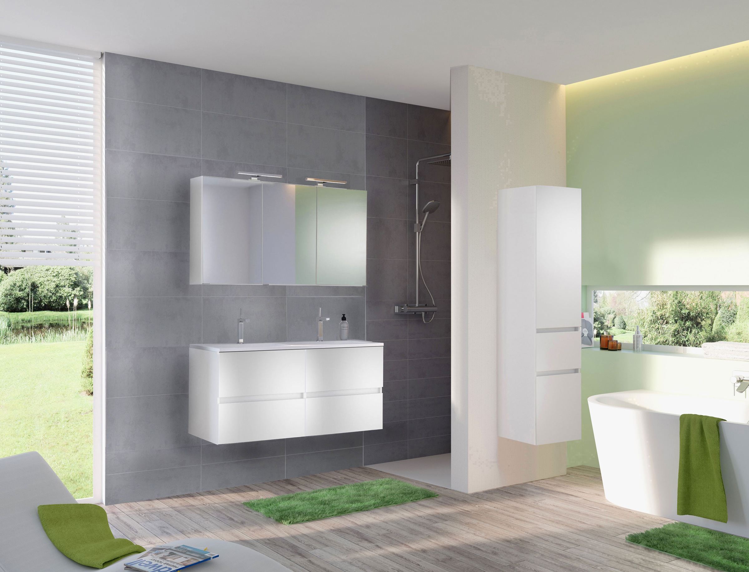 welltime Badmöbel-Set »Welltime Möbel Baabe Waschtisch-Set 3tlg. oder 5tlg. günstig online kaufen