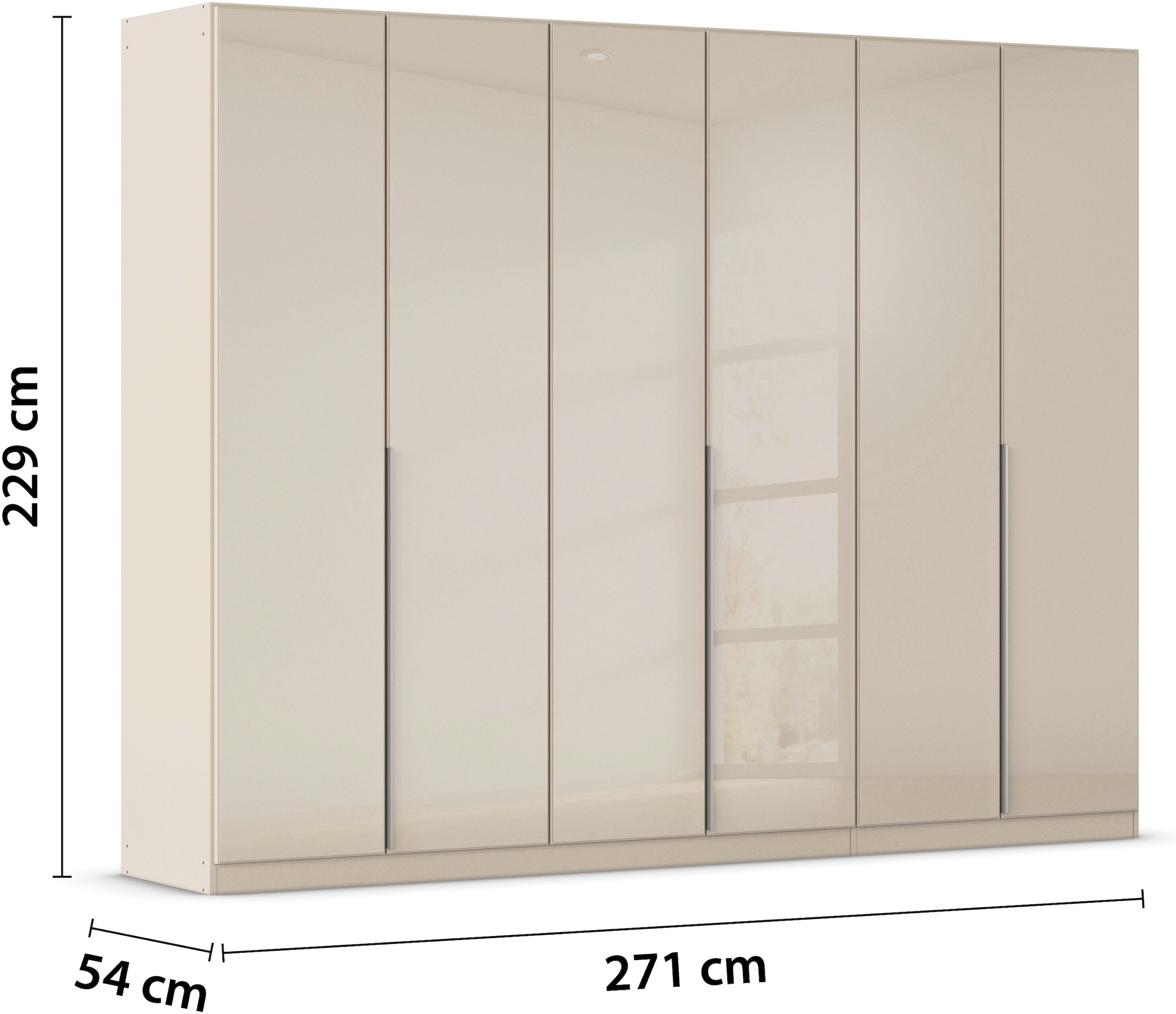 rauch Drehtürenschrank »Kleiderschrank Kleiderschränke Schrank Garderobe AGORDO mit Glasfront«, (in zwei Griff-Farben), durchdachte Innenausstattung, in 6 Breiten und 2 Höhen MADE IN GERMANY