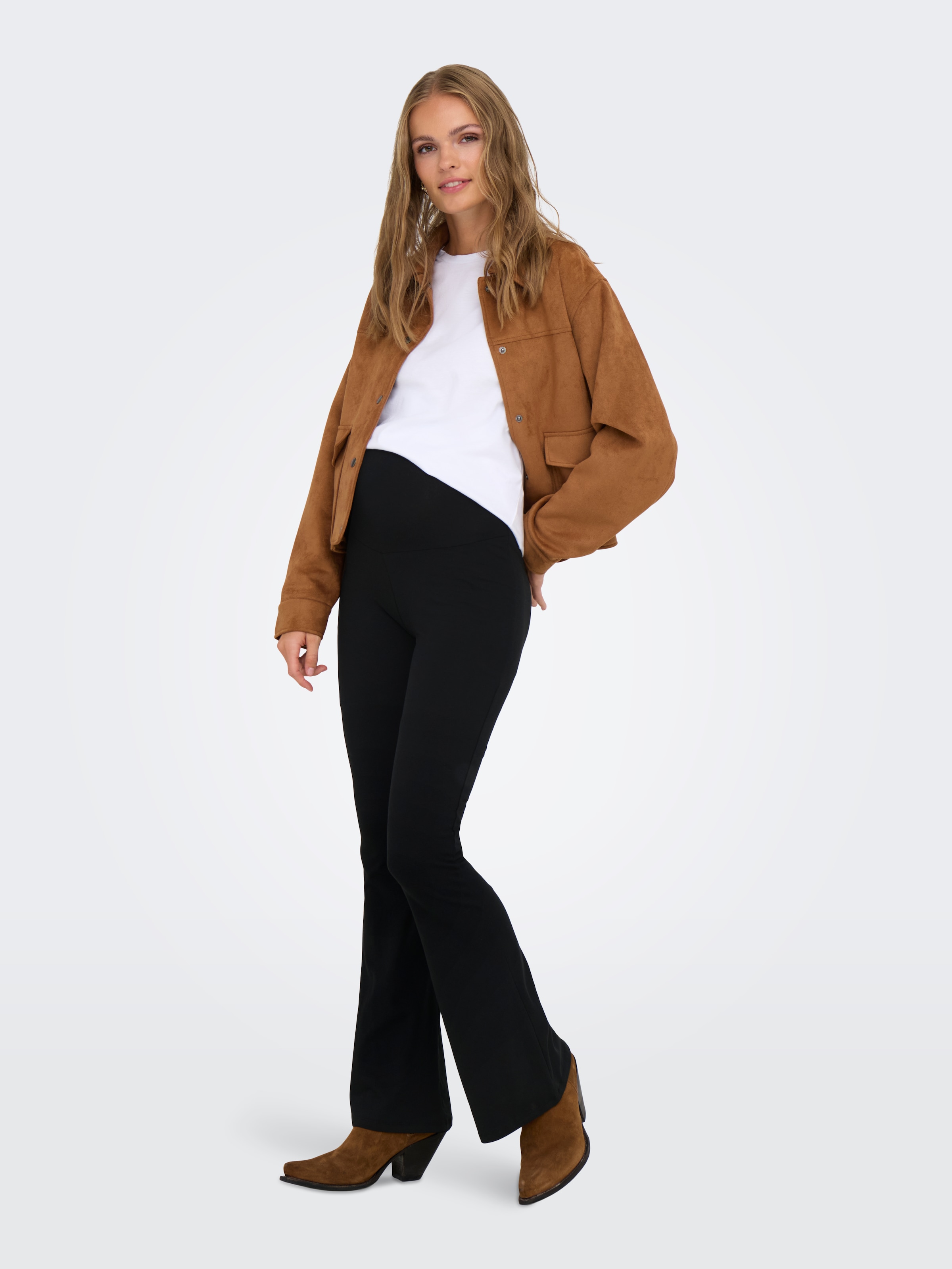 ONLY MATERNITY Umstandsleggings »OLMLOVELY LEO FLARED PANT 2-PACK NOOS«