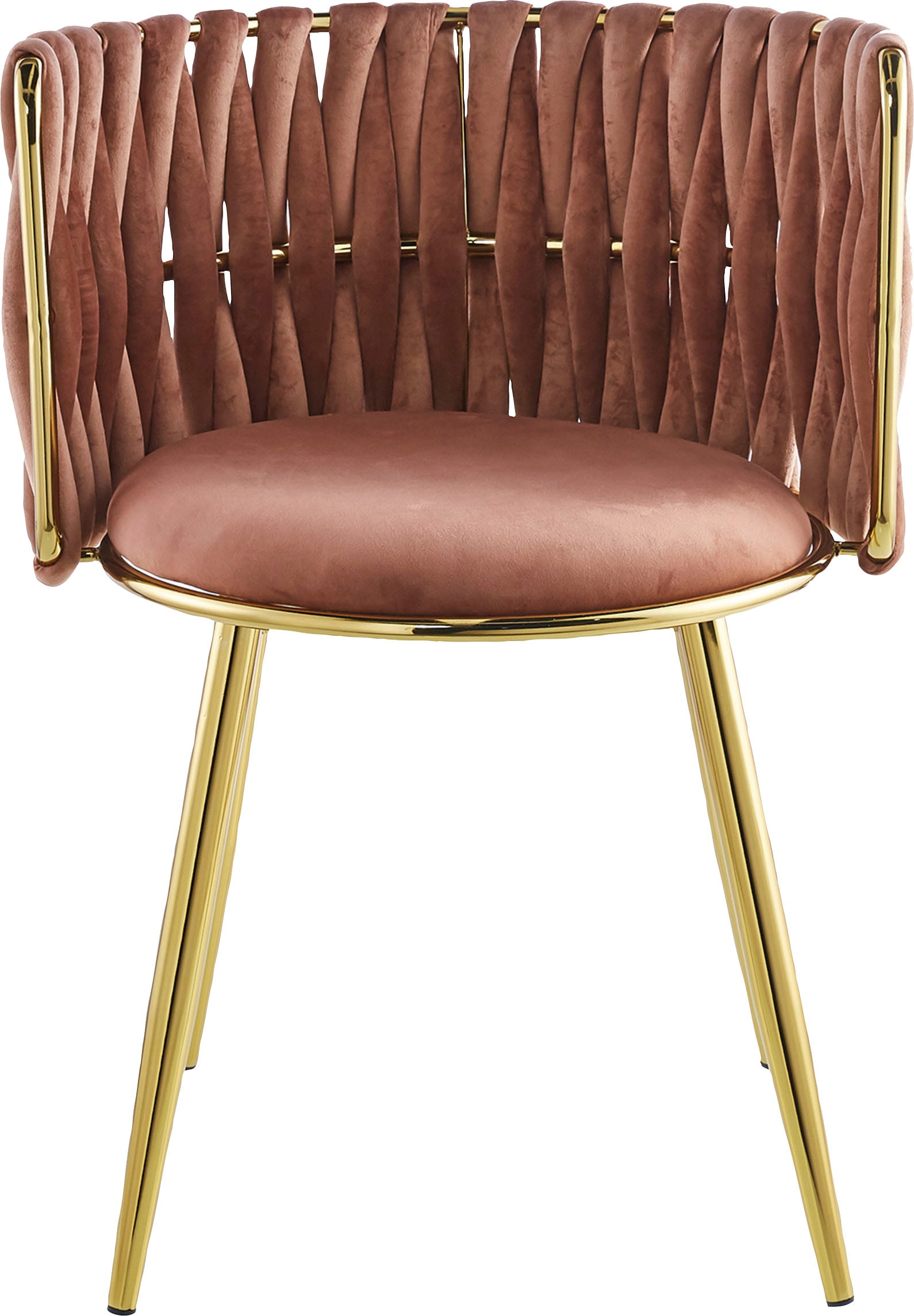 Kayoom Esszimmerstuhl »Stuhl Milla 125 2er-Set,tolles Design der Rückenlehne,runde Sitzfläche«, (Set), 2 St., Stoffbezug, samtweicher Bezug, hochwertig, vielseitig einsetzbarer Stuhl