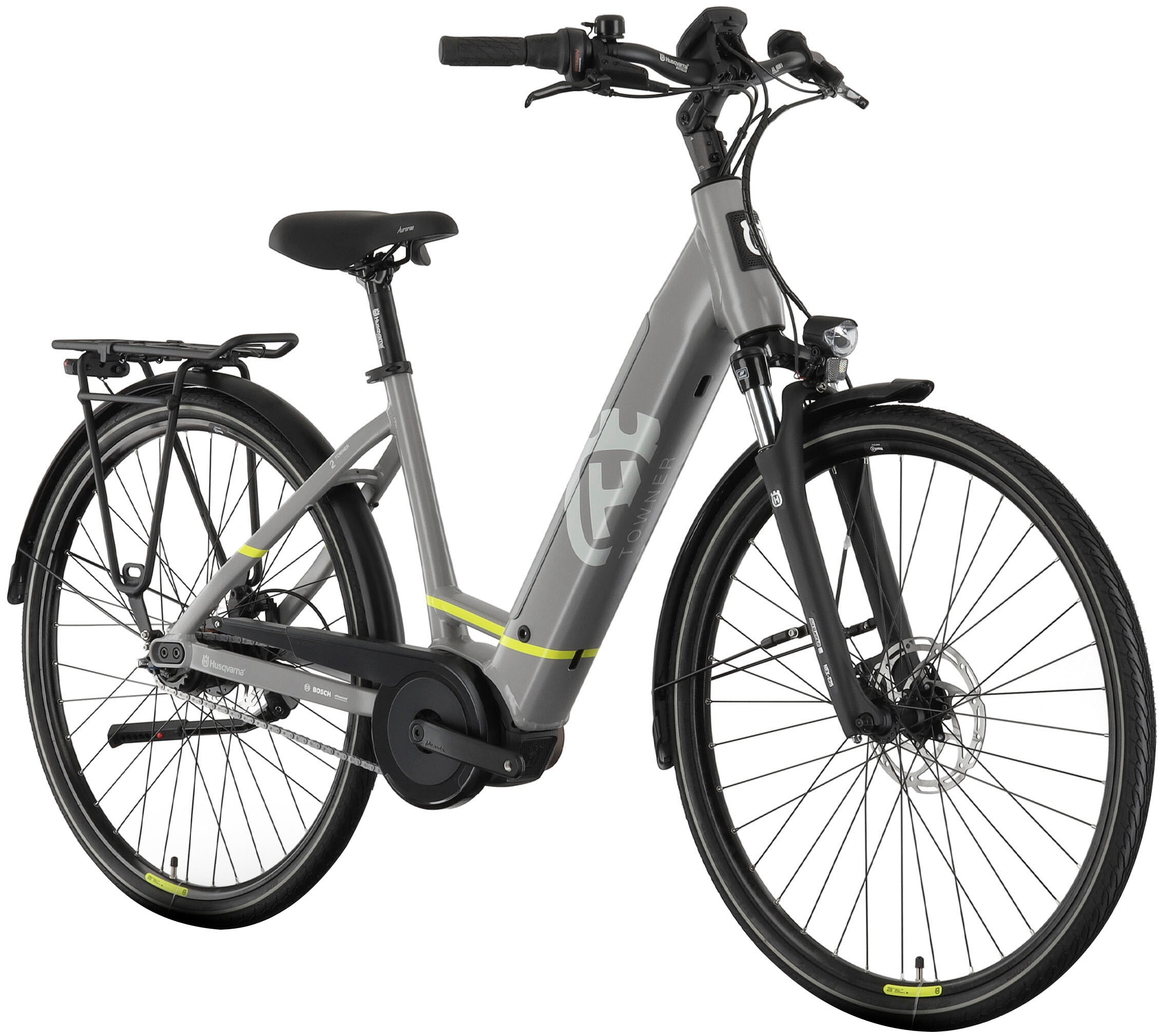 Husqvarna E-BICYCLES E-Bike »E-Citybike Towner 2«, 8 Gang, Shimano, Nexus, Mittelmotor 250 W, (28 Zoll, Bosch Motor, Rücktritt, Scheibenbremsen, mit Straßenzulassung), Pedelec, Elektrofahrrad für Herren u. Damen, tiefer Einstieg