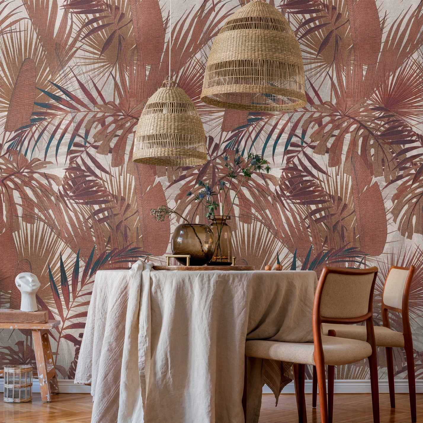 living walls Fototapete »Metropolitan Stories. Travel Styles. Tapete Dschungel-Motiv«, matt-gemustert-neutral, Fototapete Dschungel Pflanzen Blätter Tapeten Wohnzimmer Schlafzimmer