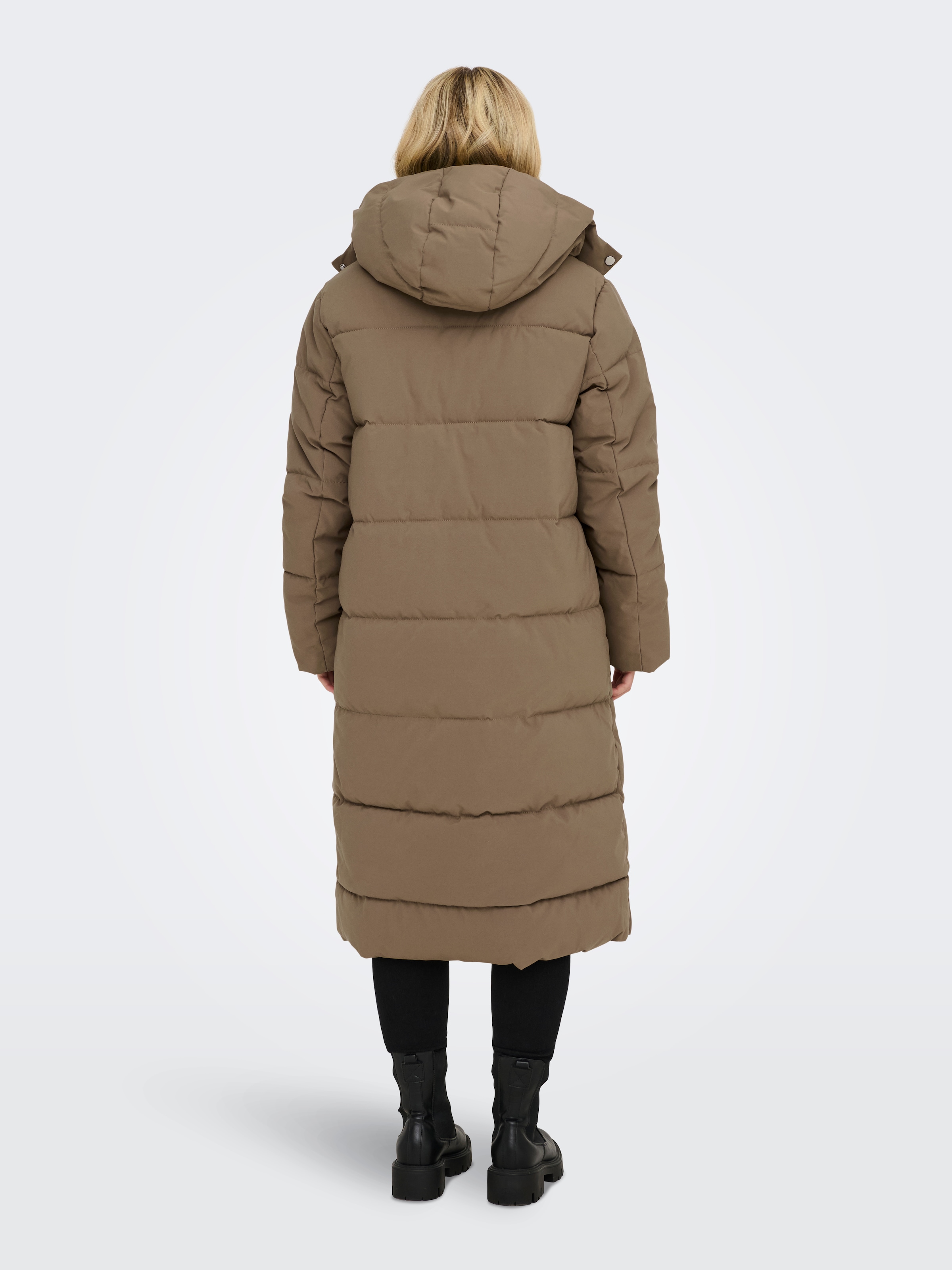 JDY Steppmantel »JDYMAJA LONG PADDED JACKET OTW YFM NOOS« mit Kapuze, verdeckter Reißverschluss