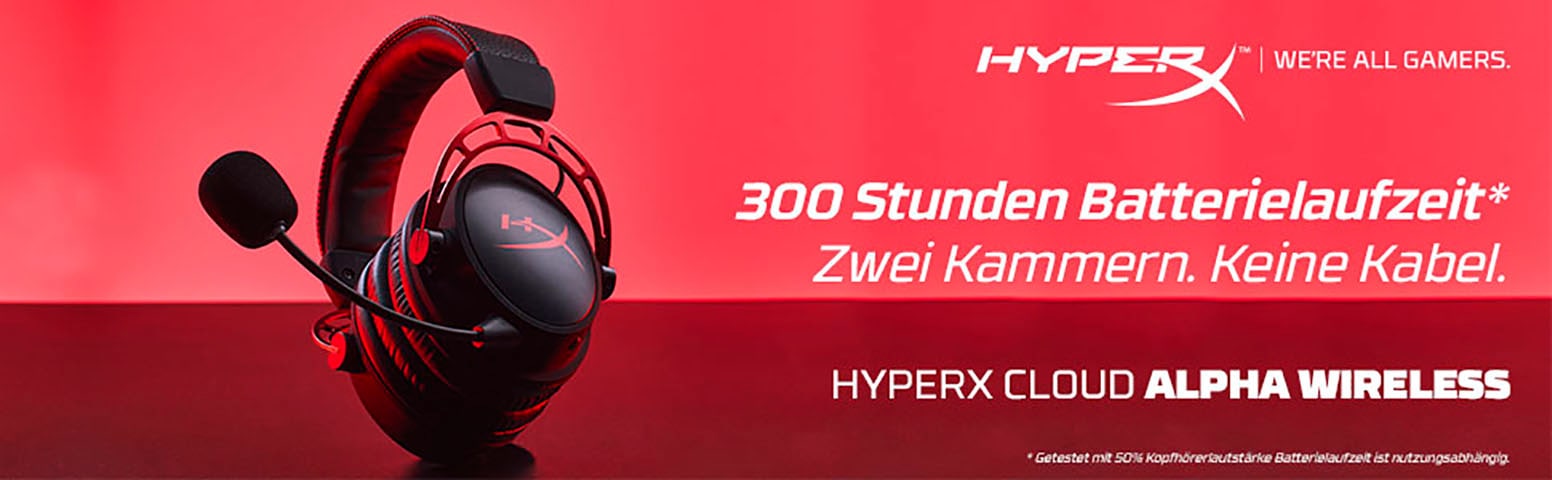 HyperX Gaming-Headset »Cloud Alpha Wireless«, LED Ladestandsanzeige- Rauschunterdrückung-Mikrofon abnehmbar auf Raten kaufen