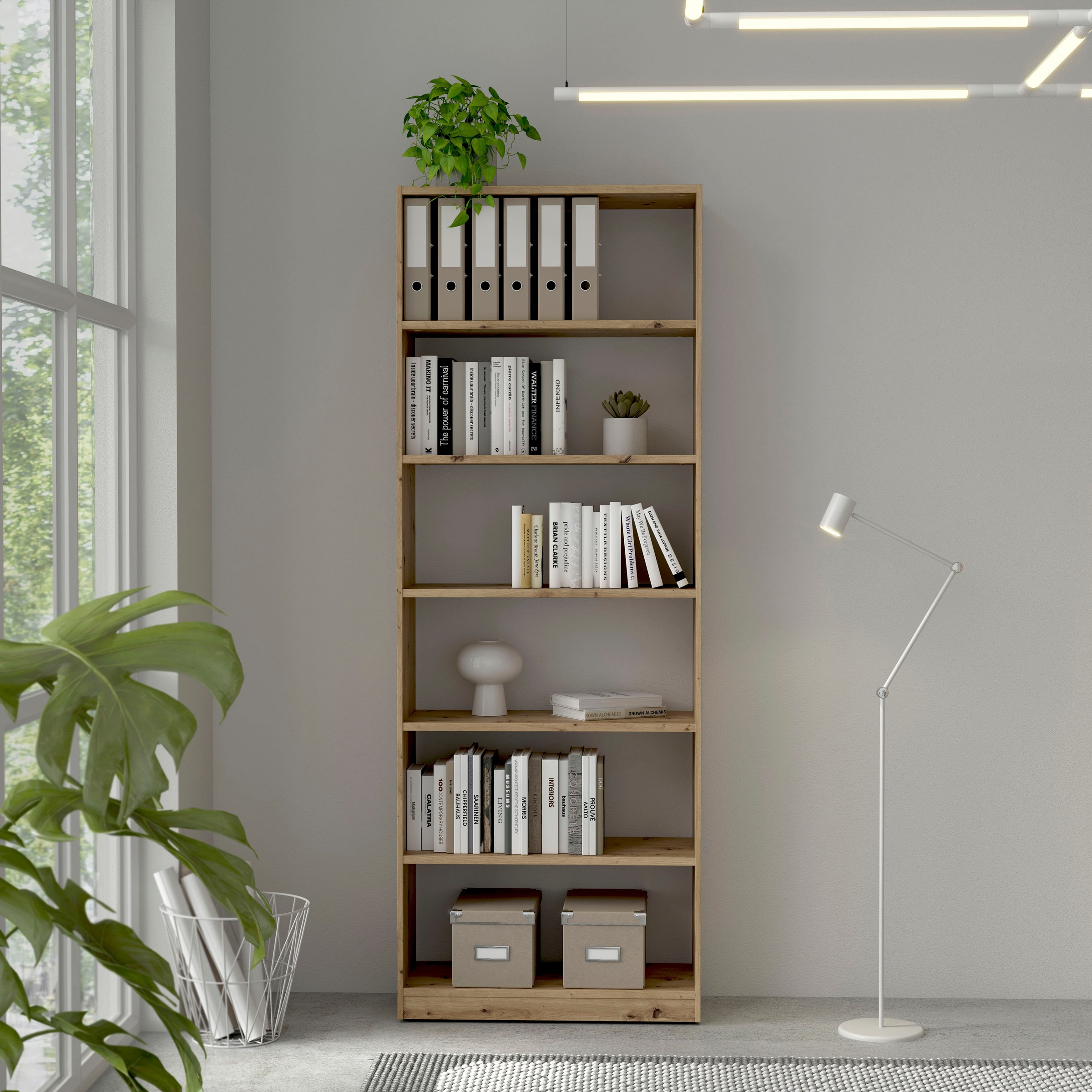 FORTE Aktenregal »Candlekeep, modernes Design«, Bücherregal, Höhe 220 cm, in 40 oder 80 cm Breite