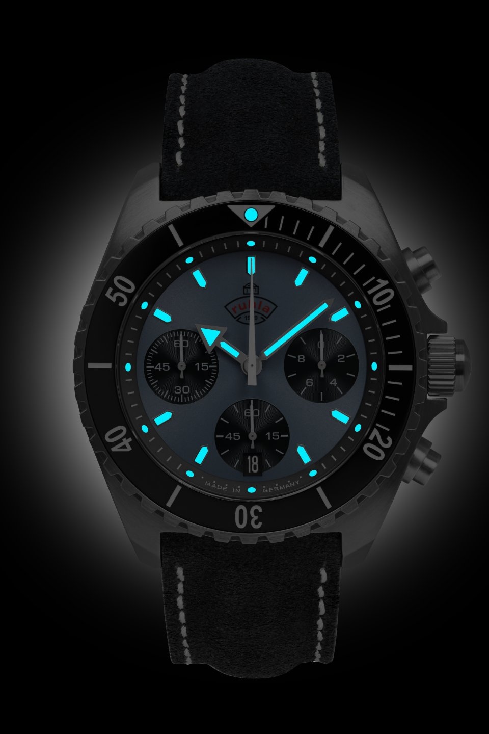 ruhla Chronograph »Glasbach Cup«, Quarzuhr, Herrenuhr, Datum, Stoppfunktion, Saphirglas, Made in Germany