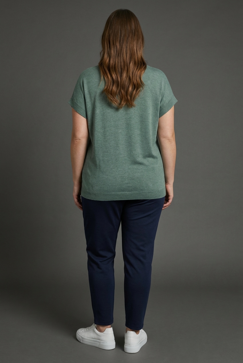 Laura Scott CURVE V-Ausschnitt-Pullover sommerlicher Feinstrick mit figurschmeichelnder Passform