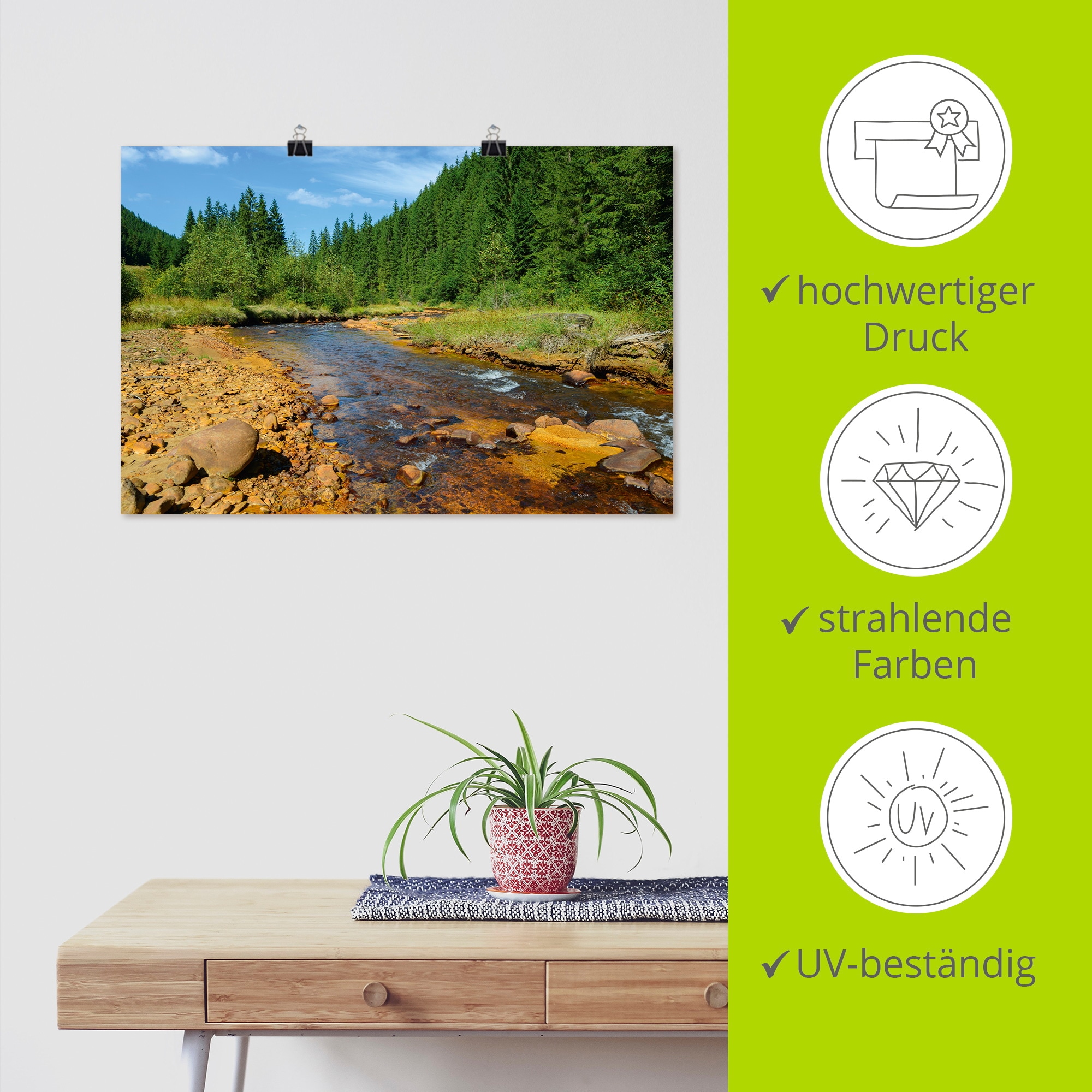 Artland Wandbild »Fluss Neagra, Caliman-Nationalpark«, Gewässer, (1 St.), als Alubild, Outdoorbild, Poster in verschied. Größen