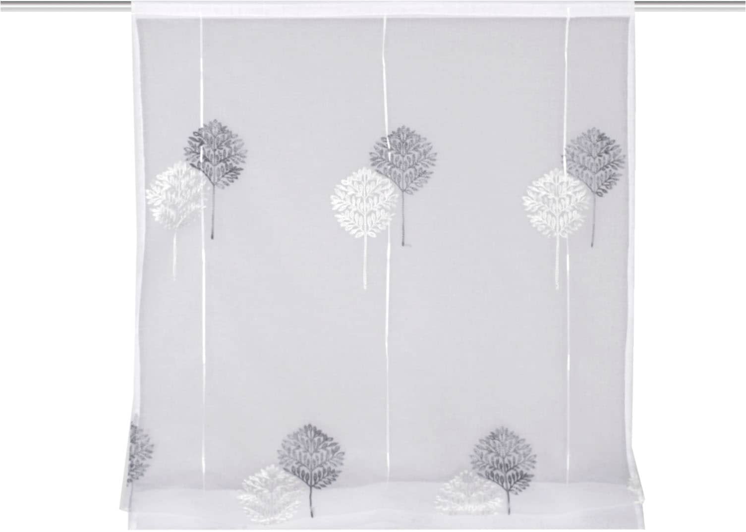 HOME WOHNIDEEN Raffrollo »EDISION« mit Hakenaufhängung ohne Bohren und Schrauben bestickt