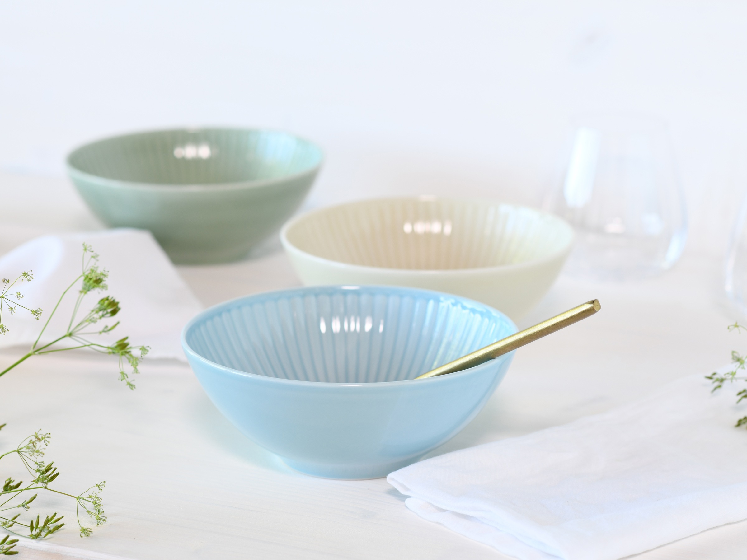 CreaTable Müslischale »Valencia, Mehrzweckschale 6-tlg«, 6 tlg., aus Porzellan, Elegant, Boho Chic