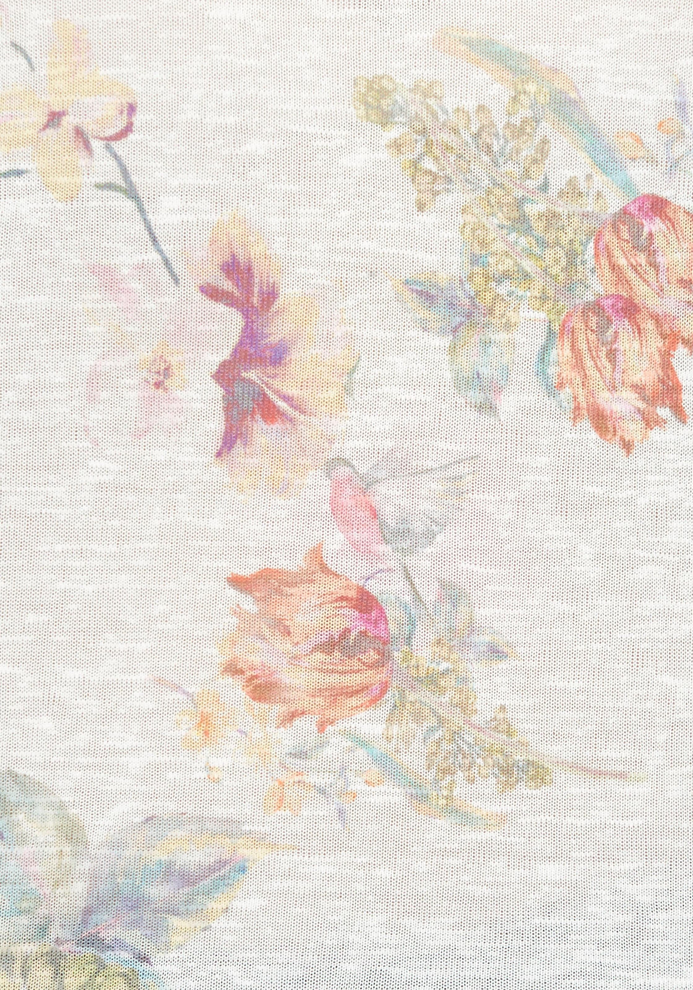 Aniston CASUAL Langarmshirt, mit großflächigem und Vögeln Blumendruck online kaufen